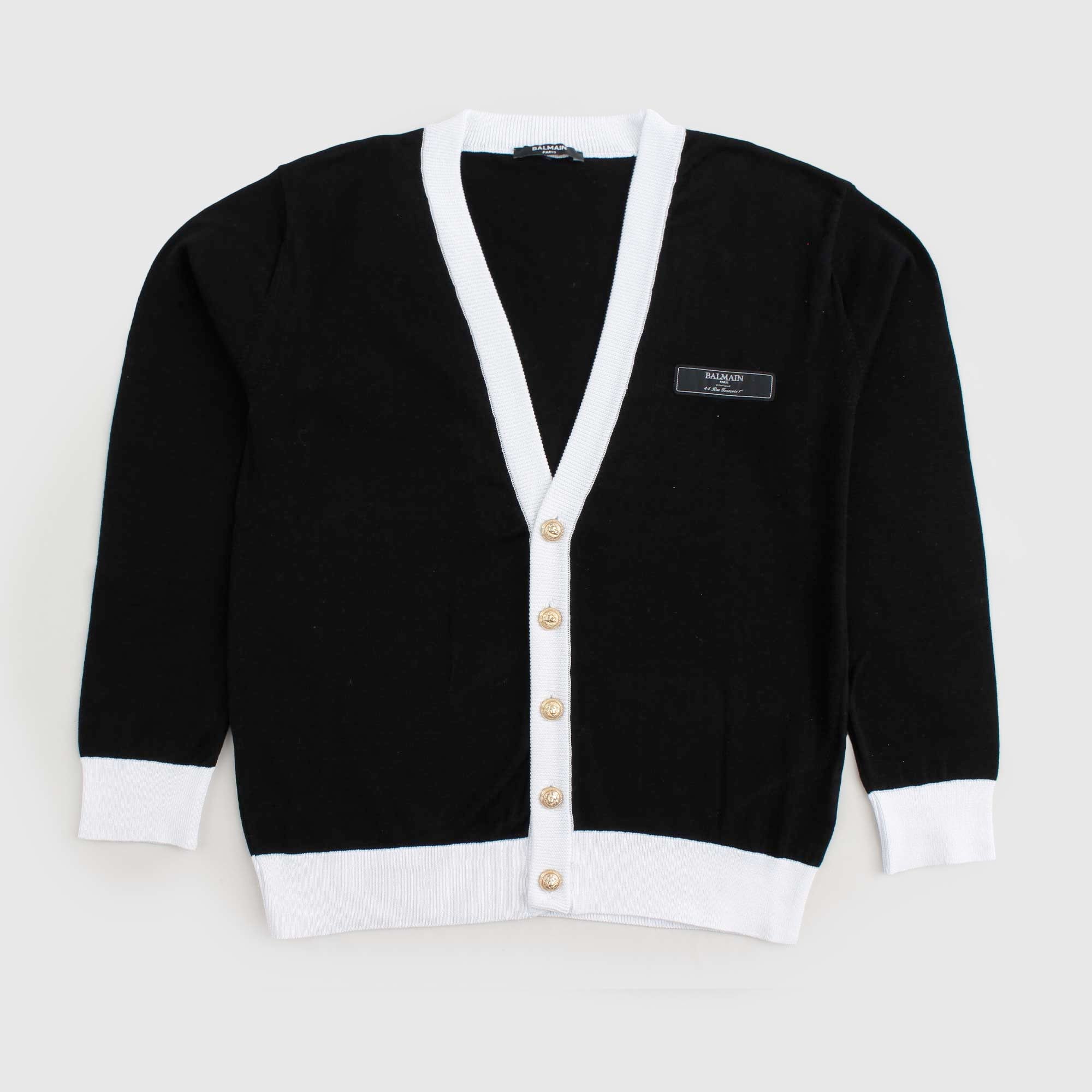 Cardigan Nero e Bianco Firmato BALMAIN - annameglio.com abbigliamento moda