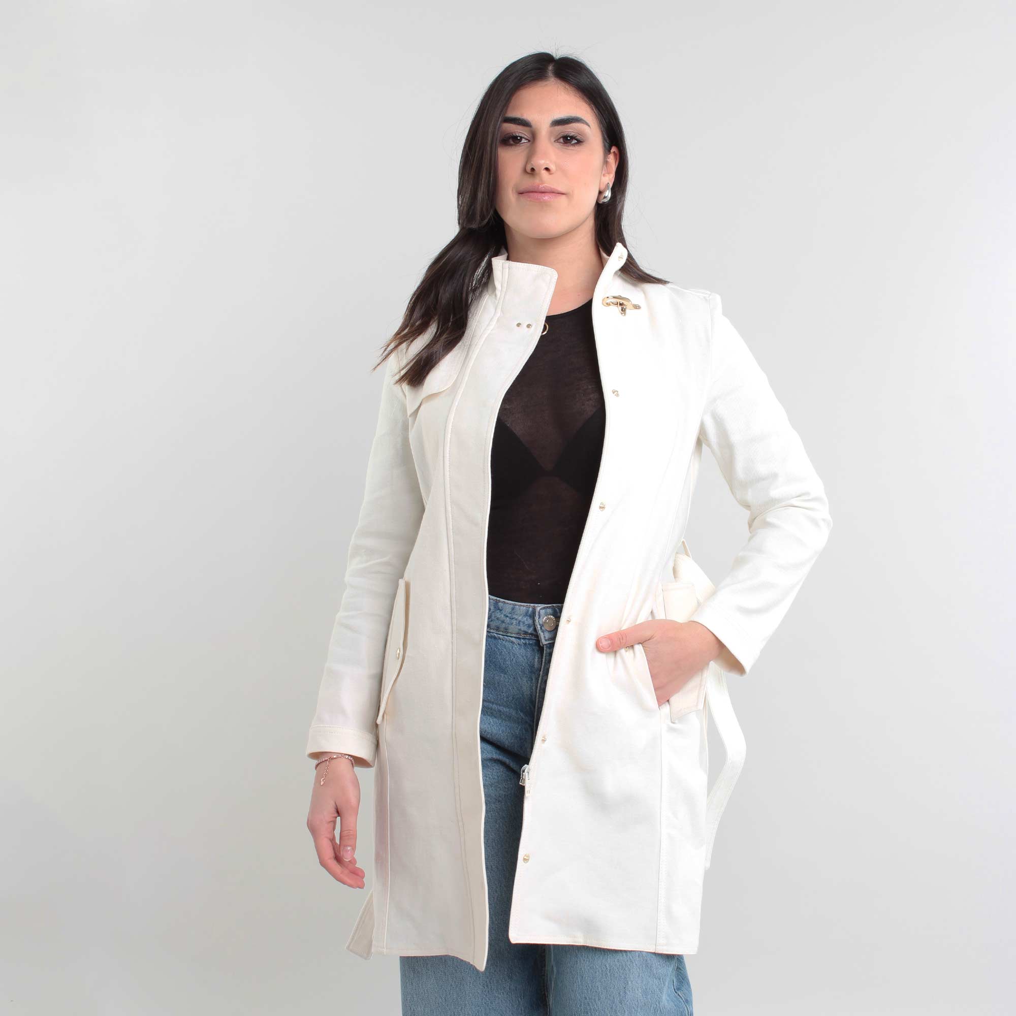 Trench Lungo Avorio Firmato FAY JUNIOR - annameglio.com abbigliamento moda