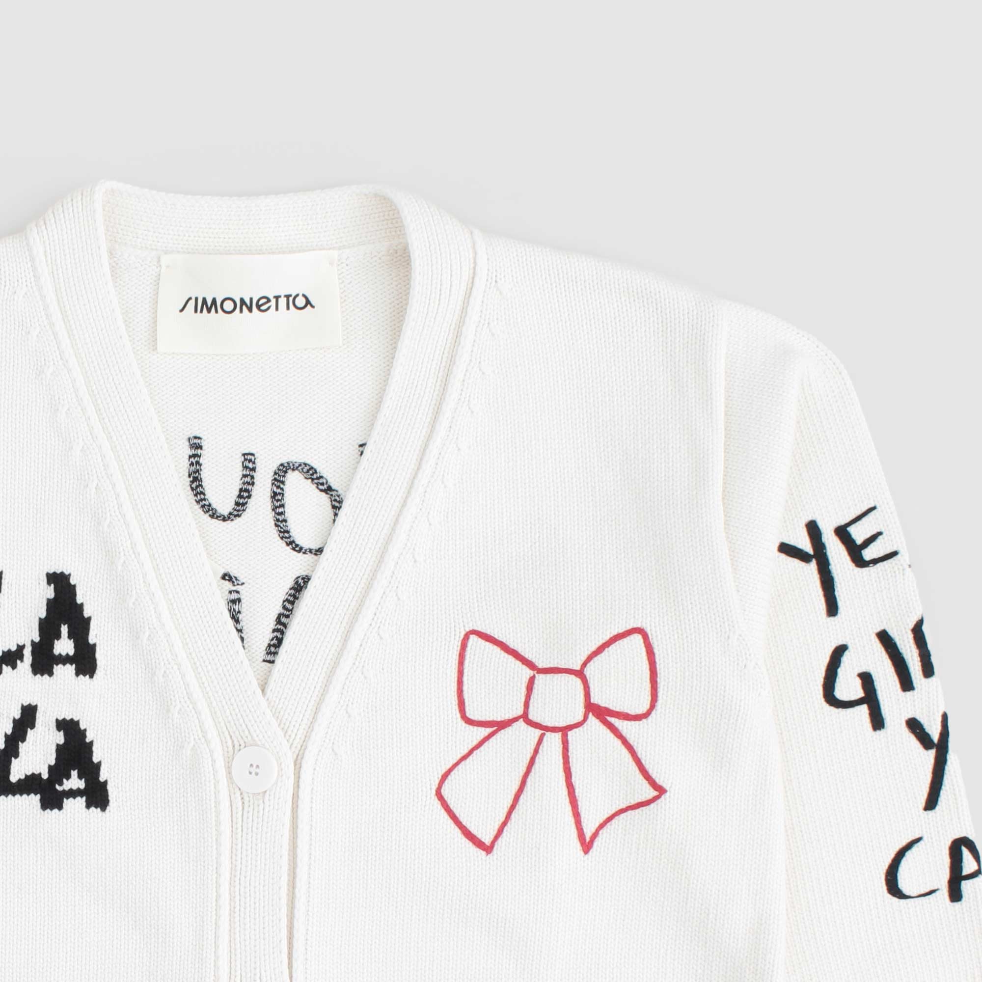 Cardigan Latte Firmato SIMONETTA - annameglio.com abbigliamento moda