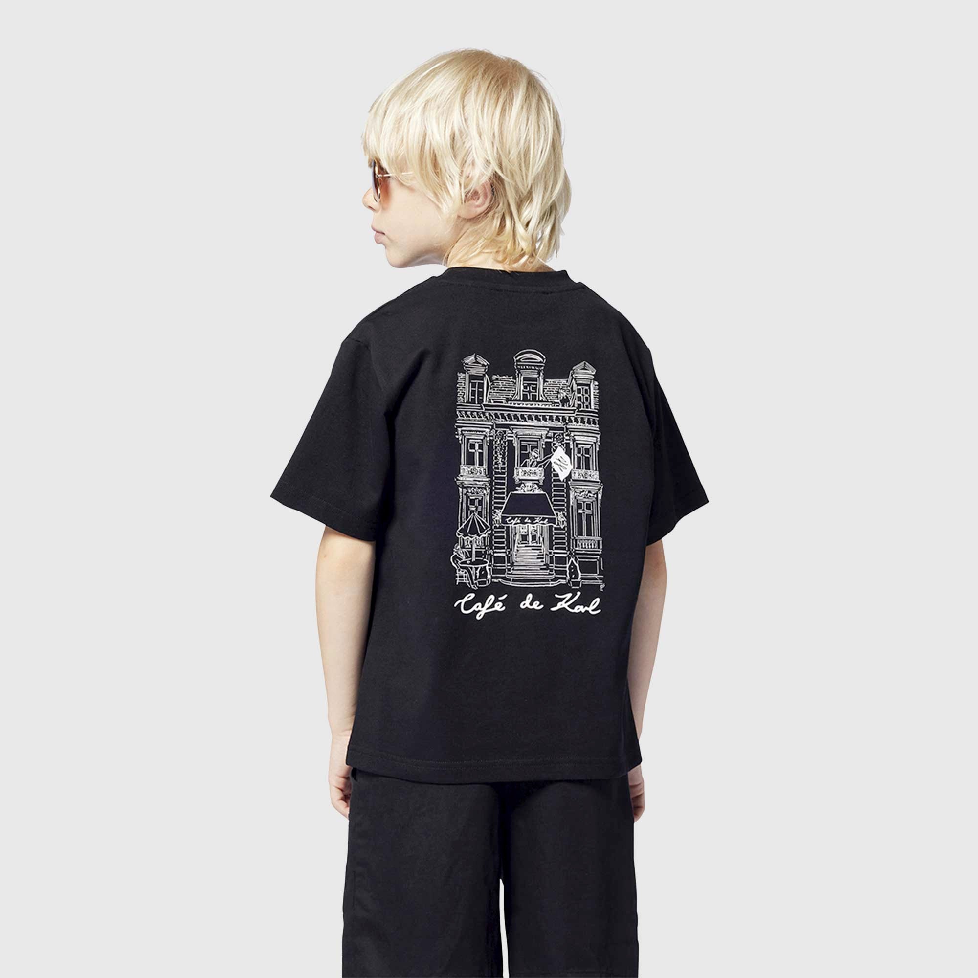 T-shirt Nera Con Stampa Firmata KARL LAGERFELD - annameglio.com abbigliamento moda