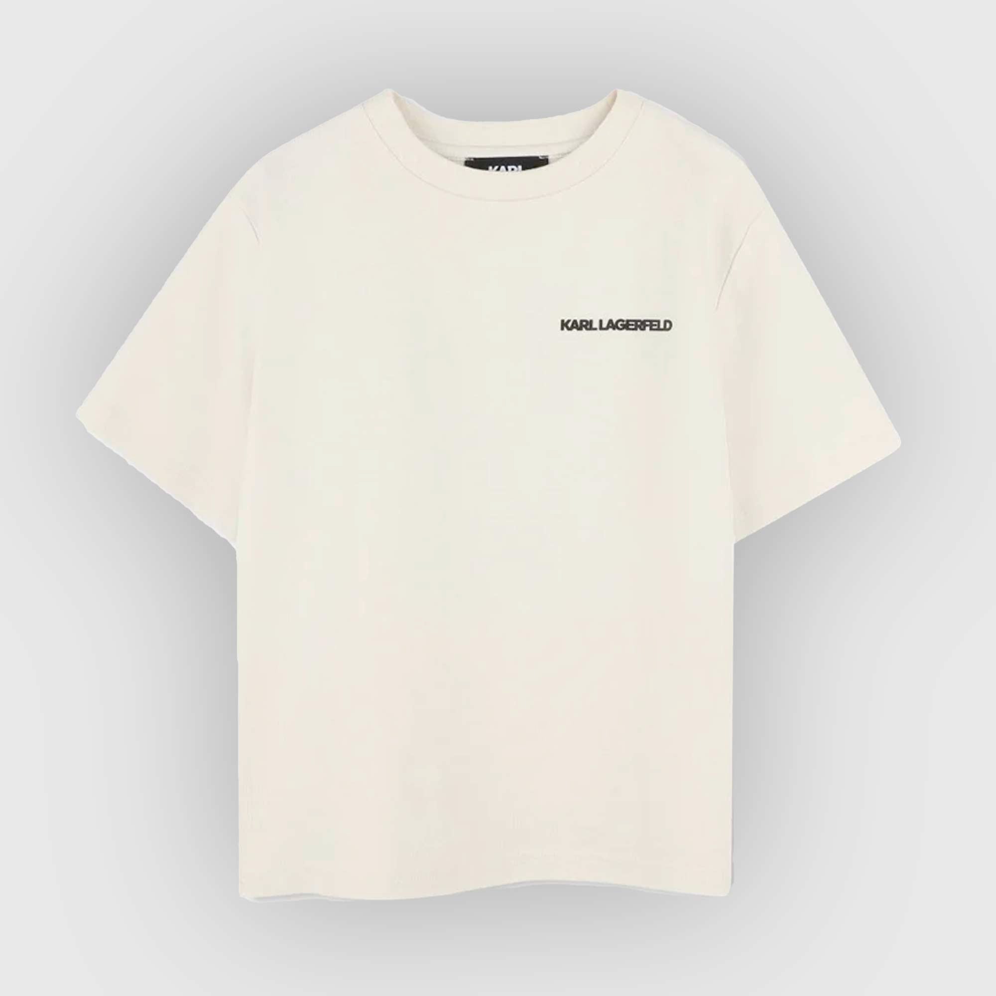 T-shirt Ecru Con Stampa Firmata KARL LAGERFELD - annameglio.com abbigliamento moda