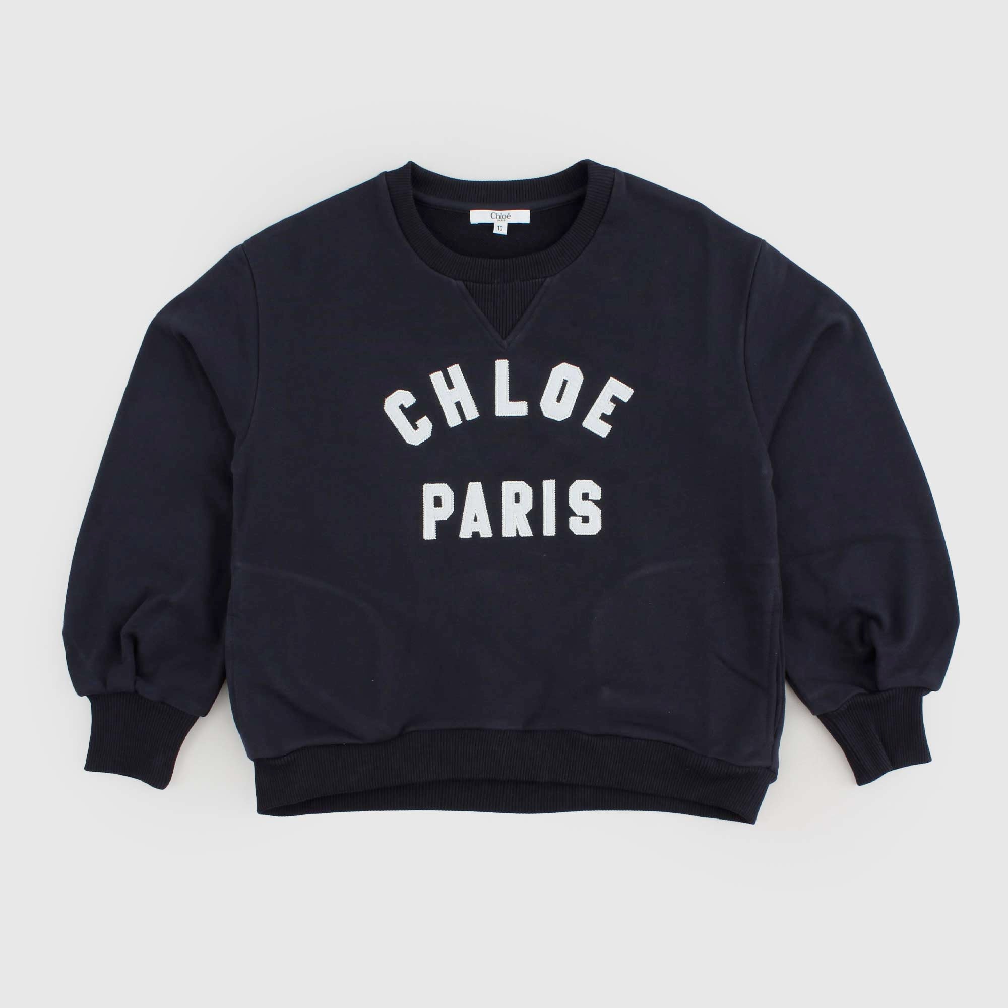 Felpa Blu Con Scritta Firmata CHLOE' - annameglio.com abbigliamento moda