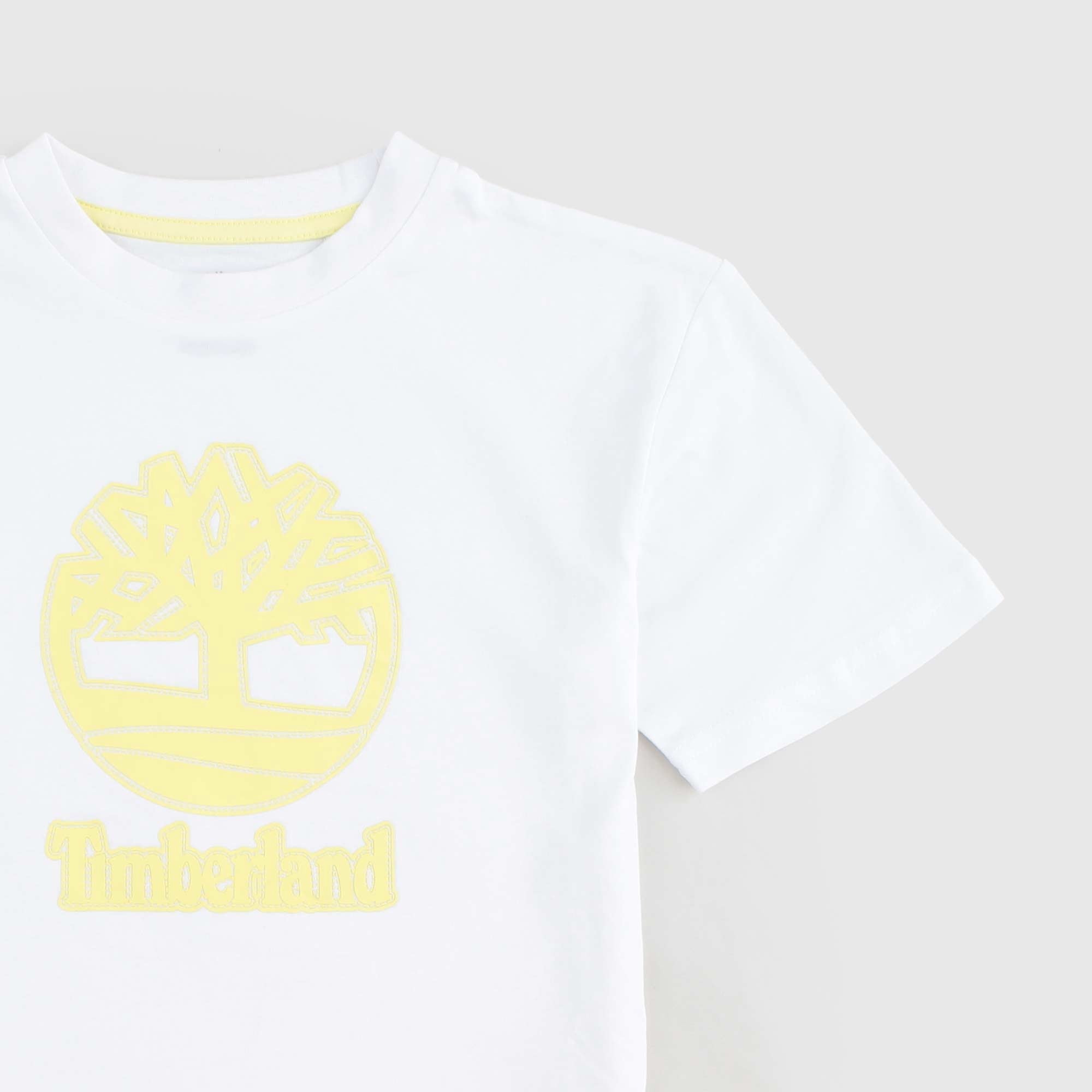 T-shirt Bianca Con Logo Giallo Firmata TIMBERLAND - annameglio.com abbigliamento moda