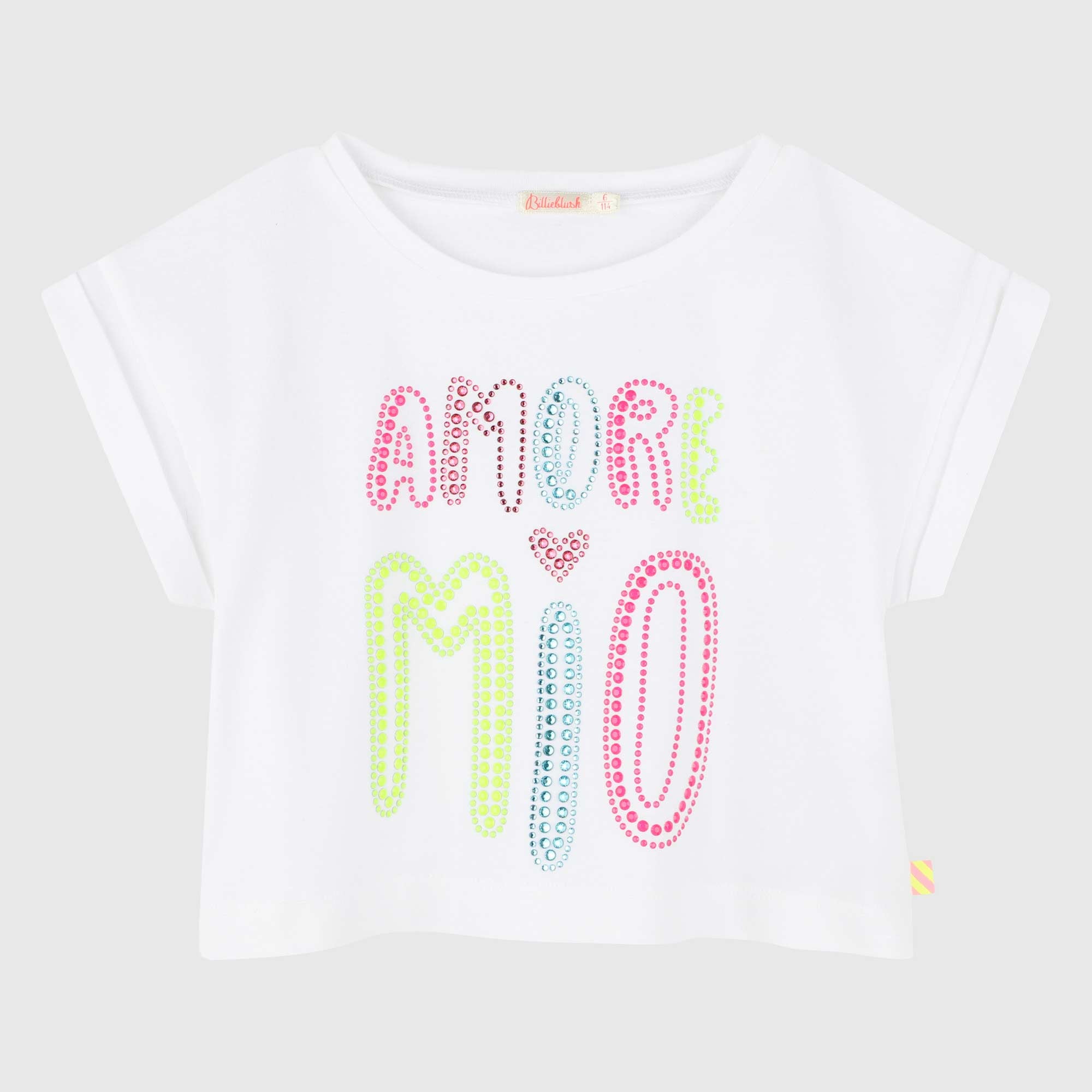 T-shirt Manica Corta Bianca Firmata BILLIEBLUSH - annameglio.com abbigliamento moda