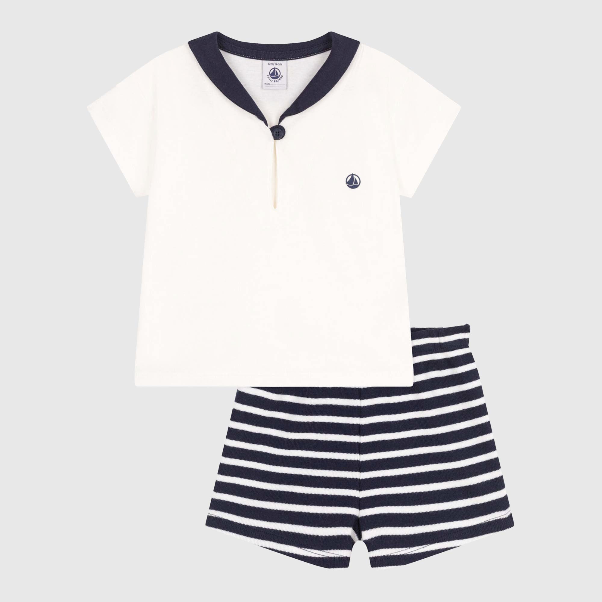 Completino Blu E Bianco Firmato PETIT BATEAU - annameglio.com abbigliamento moda