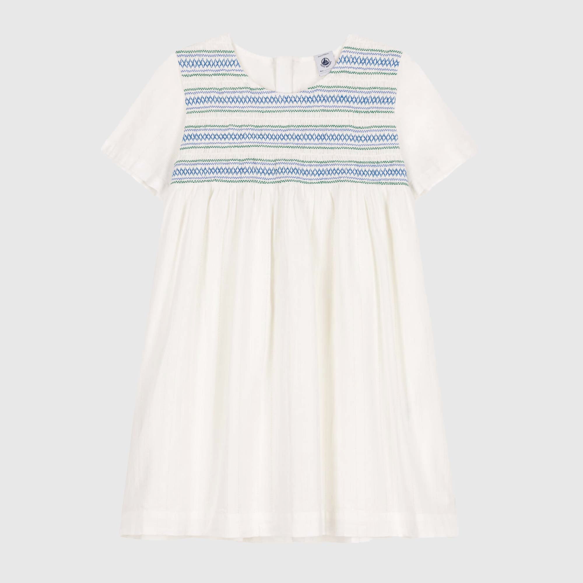 Abito Bianco Ricamato Firmato PETIT BATEAU - annameglio.com abbigliamento moda