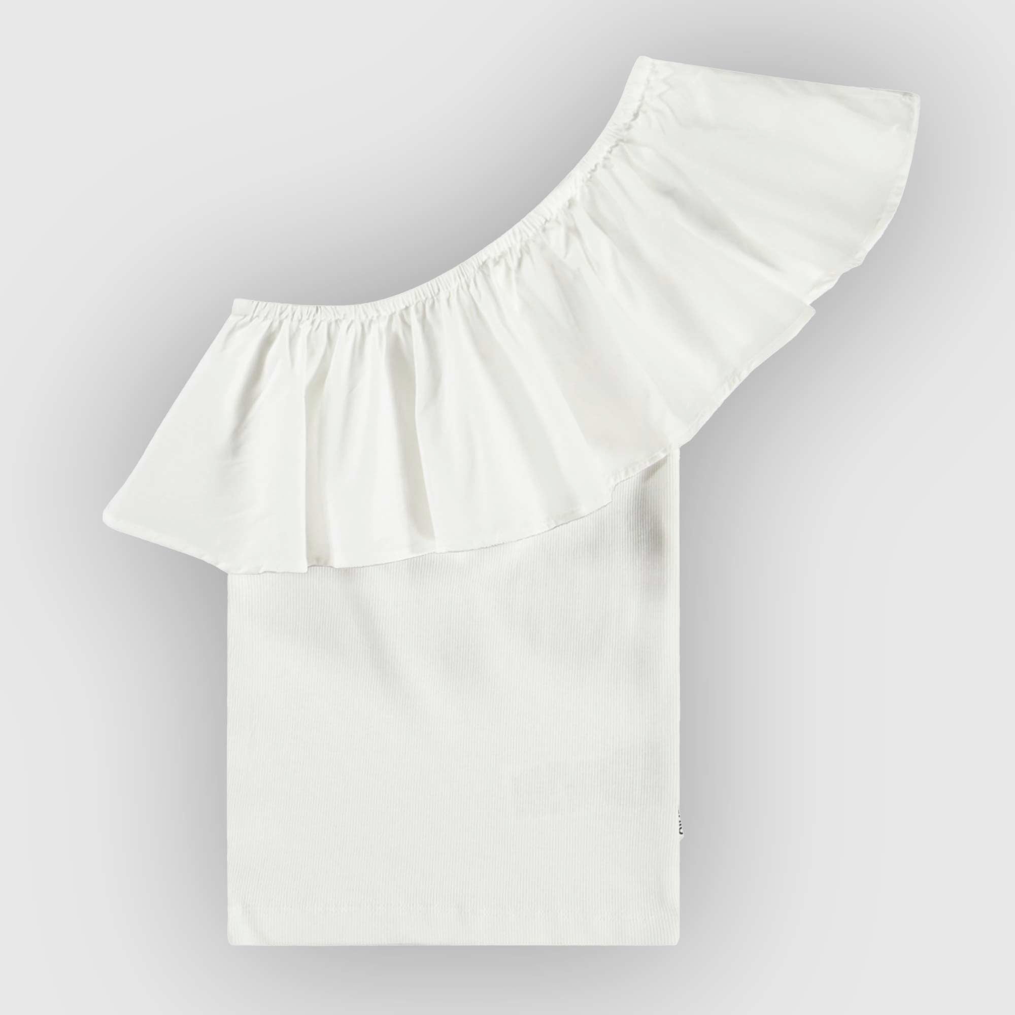 T-shirt Bianca Monospalla Firmata MOLO - annameglio.com abbigliamento moda