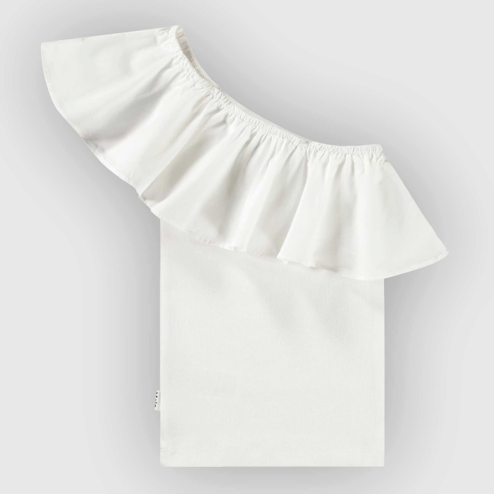 T-shirt Bianca Monospalla Firmata MOLO - annameglio.com abbigliamento moda