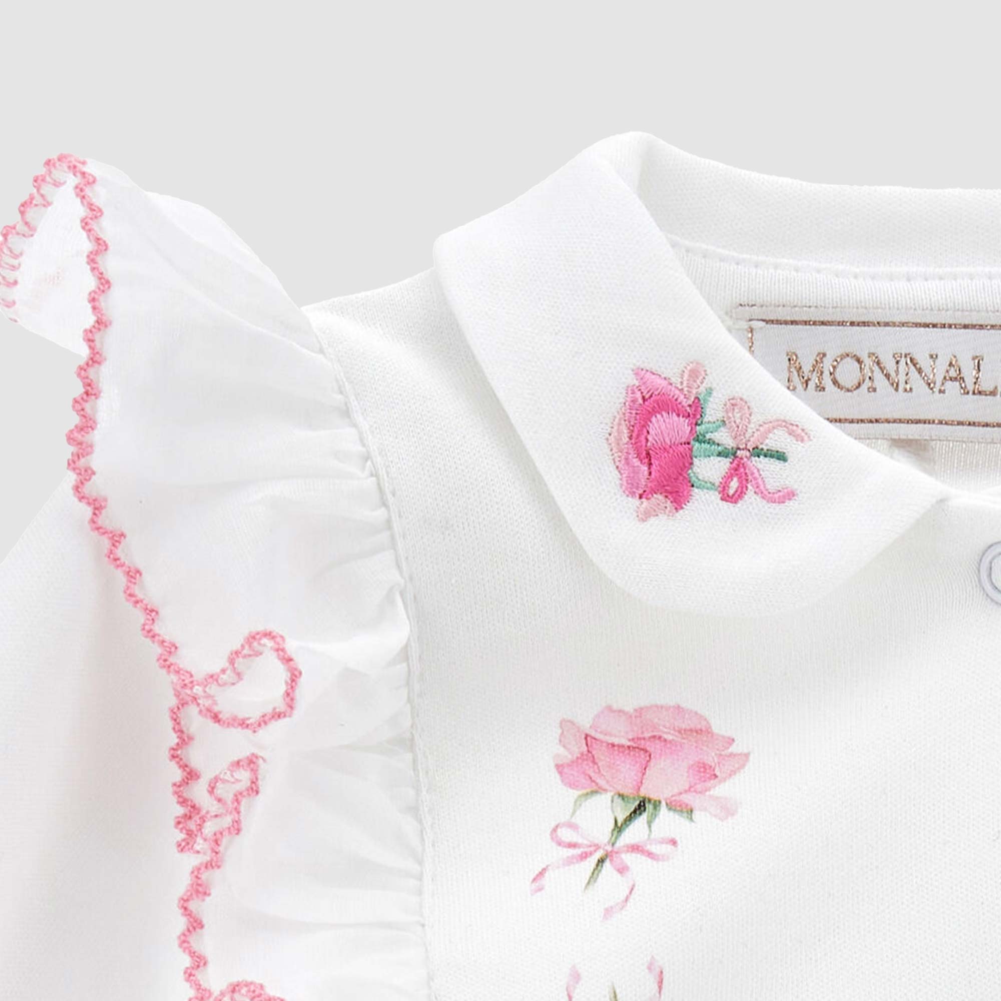 Tutina Bianca E Rosa Firmata MONNALISA - annameglio.com abbigliamento moda