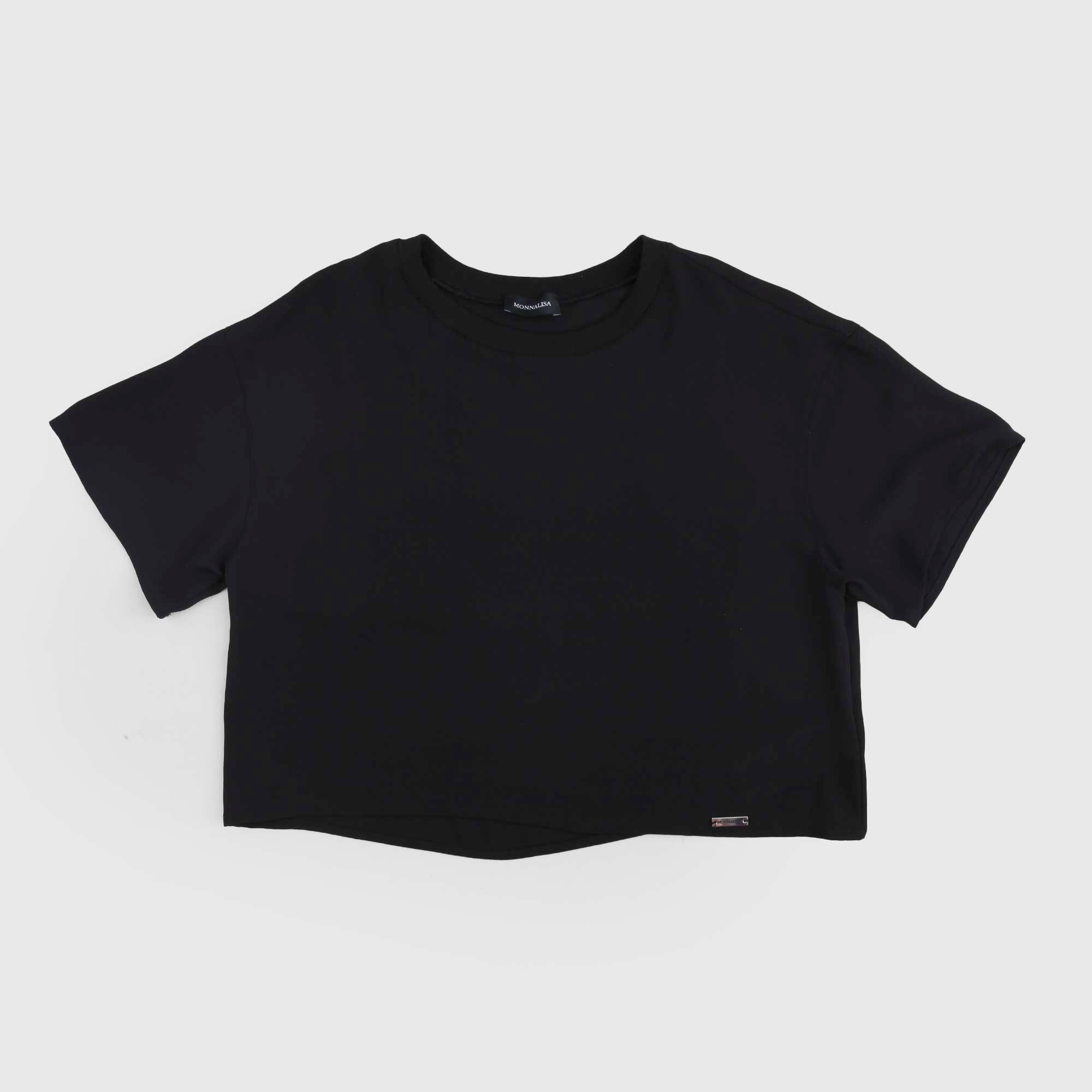 T-shirt Nera Con Bretelle Firmata MONNALISA - annameglio.com abbigliamento moda