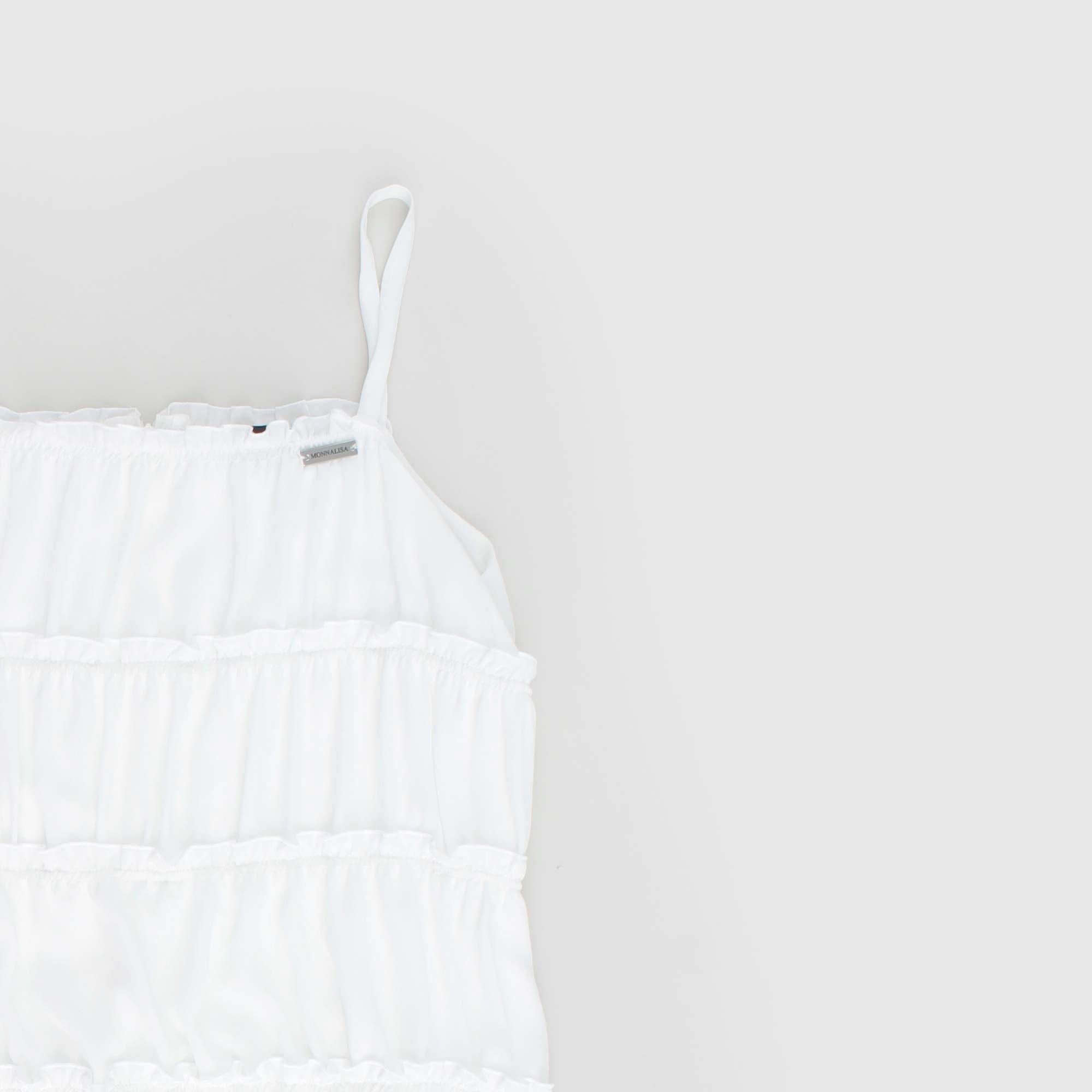 Abito Bianco Con Bretelle Firmato MONNALISA - annameglio.com abbigliamento moda