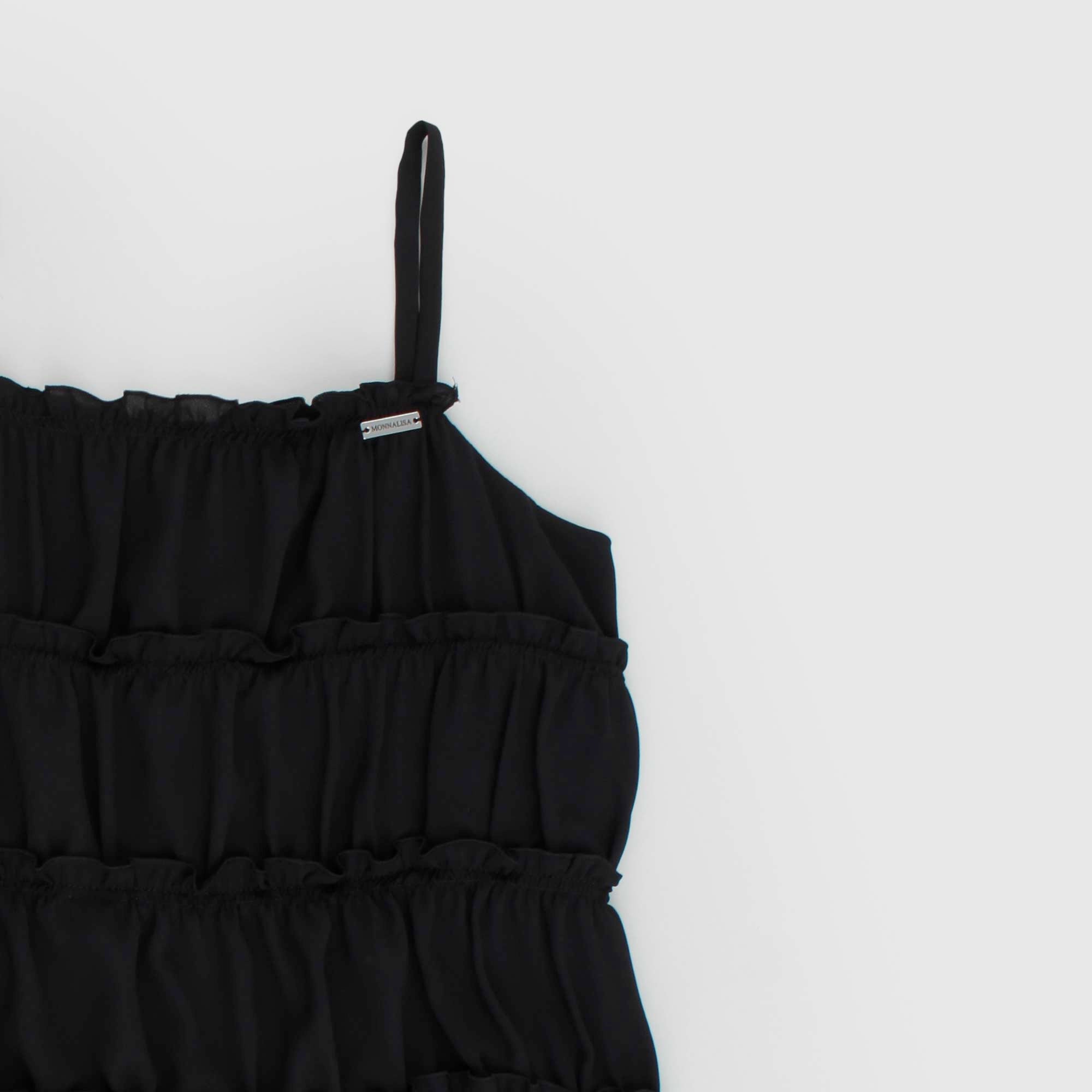 Abito Nero Con Bretelle Firmato MONNALISA - annameglio.com abbigliamento moda