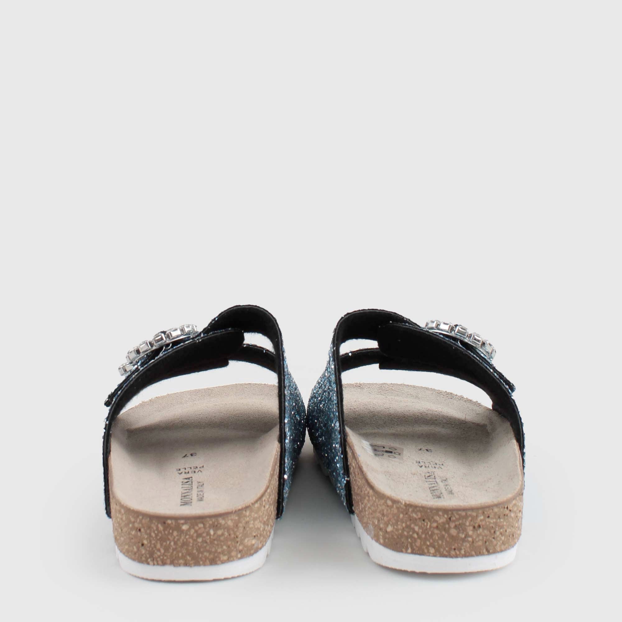 Ciabatte Blu Glitterate Firmate MONNALISA - annameglio.com abbigliamento moda