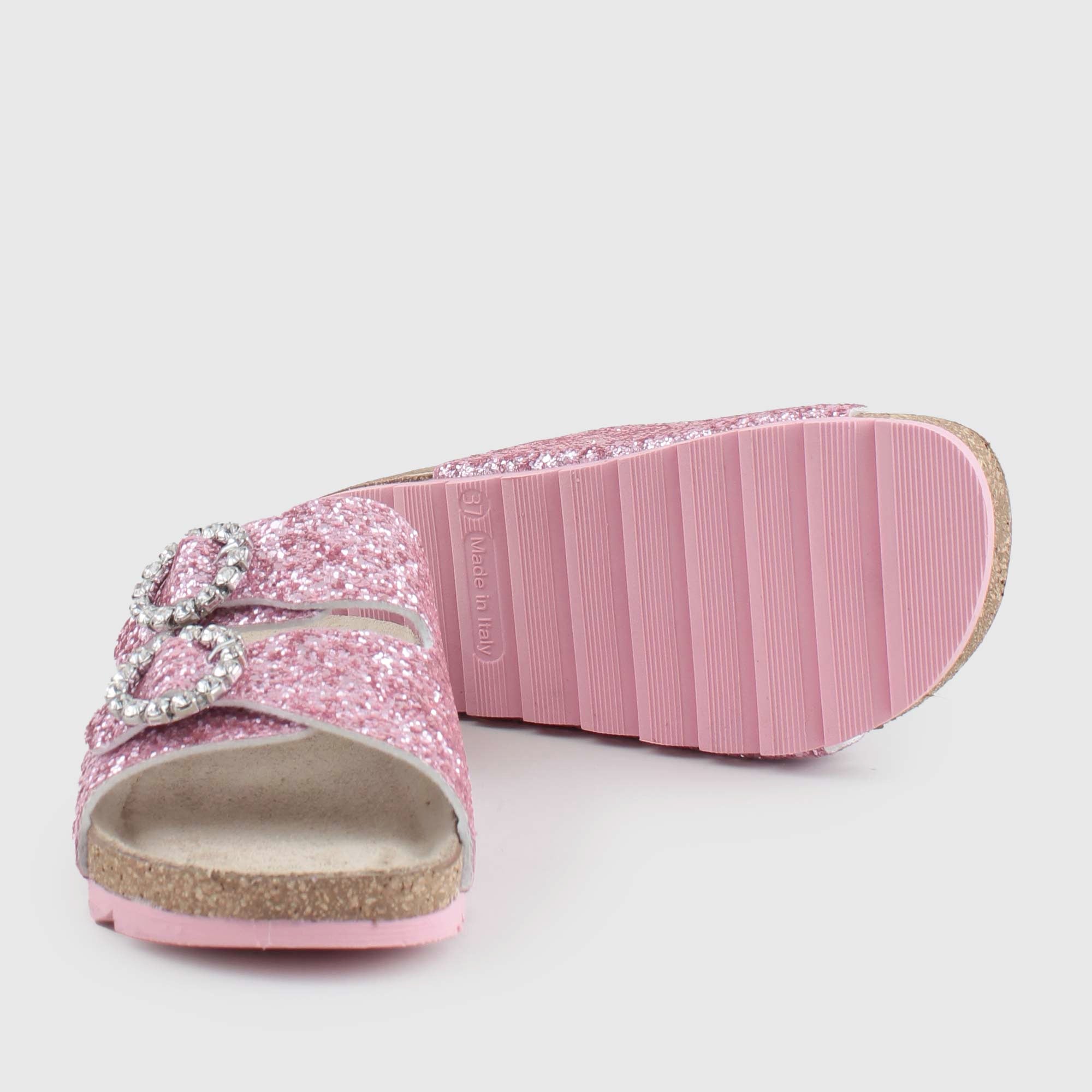 Ciabatte Rosa Glitterate Firmate MONNALISA - annameglio.com abbigliamento moda