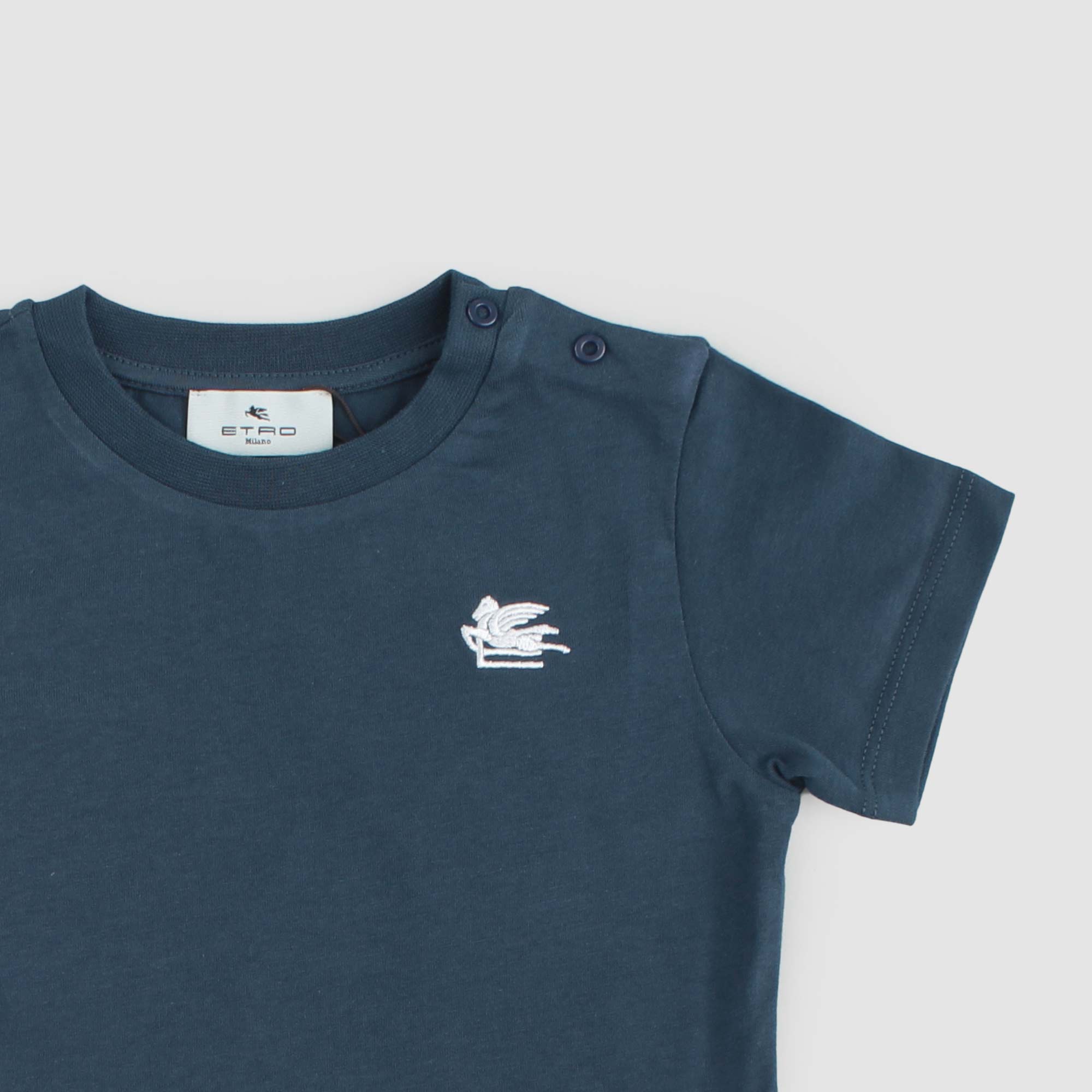T-Shirt Blu Firmata Etro - annameglio.com abbigliamento moda