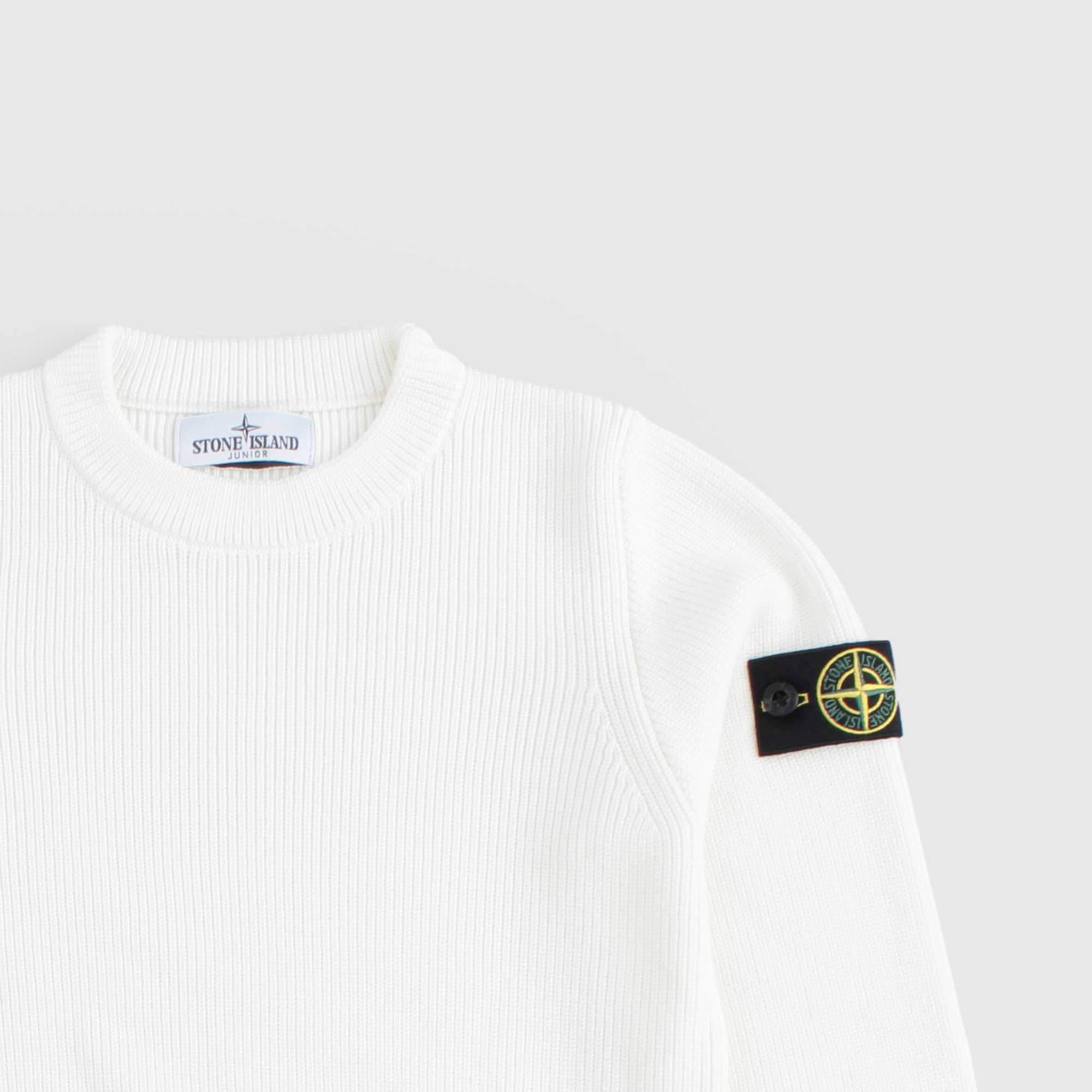 Maglione Bianca Iconica Firmata STONE ISLAND - annameglio.com abbigliamento moda