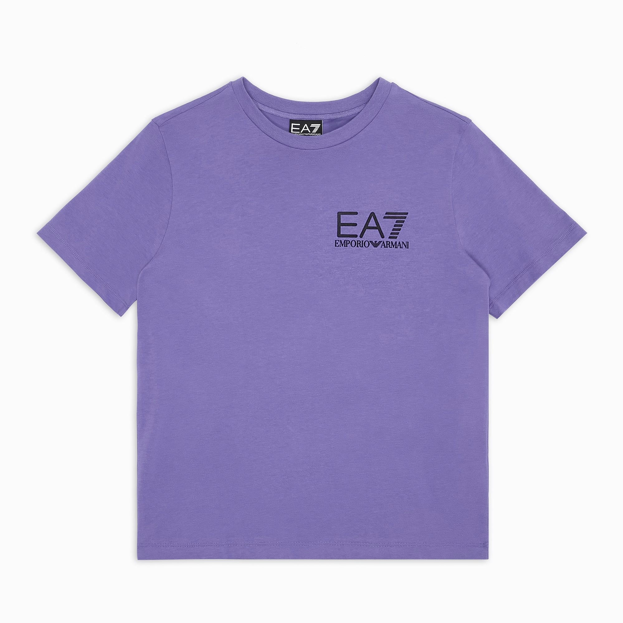 T-Shirt Viola Logo In Gomma Firmata EA7 - annameglio.com abbigliamento moda