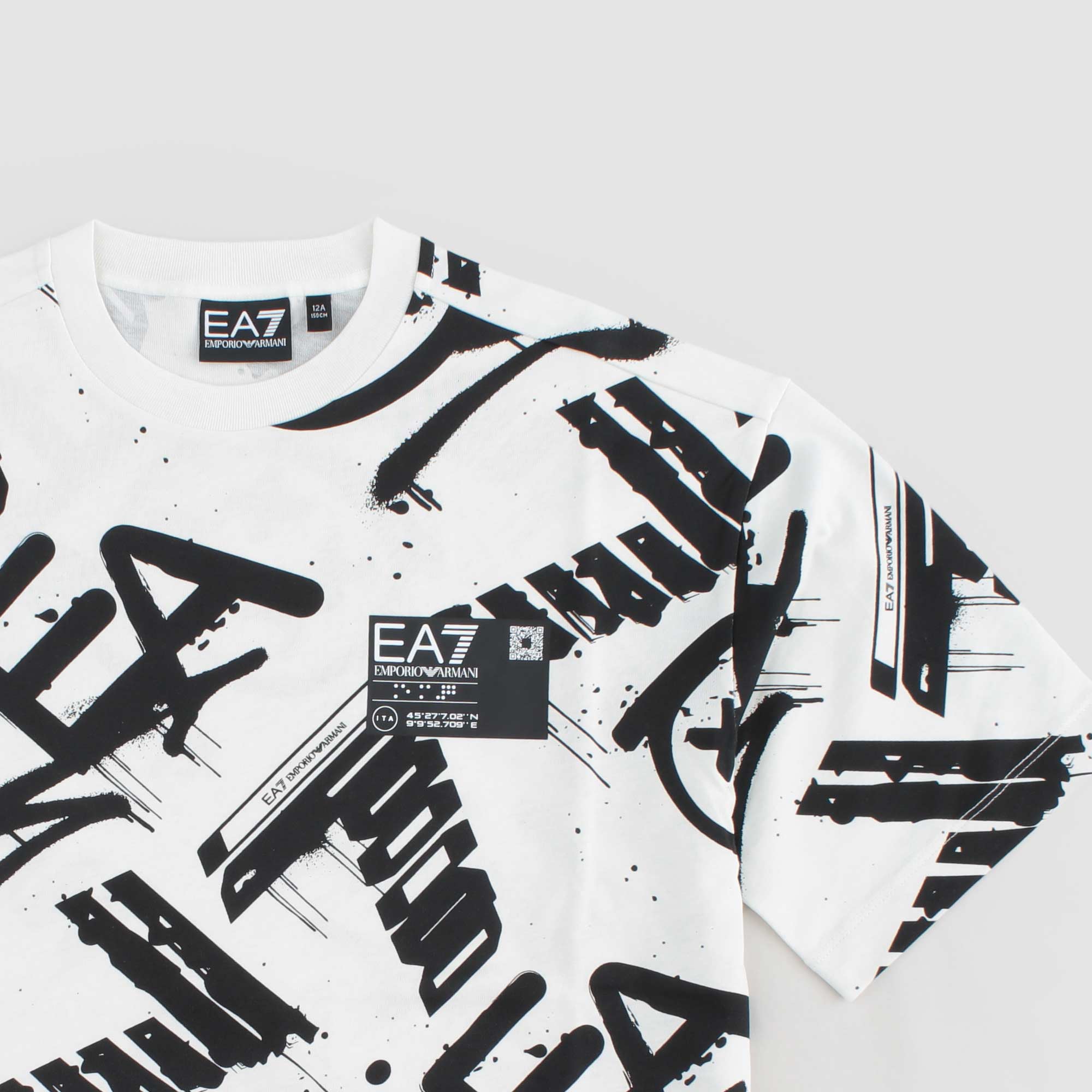 T-shirt Con Logo All-Over Firmata EA7 - annameglio.com abbigliamento moda