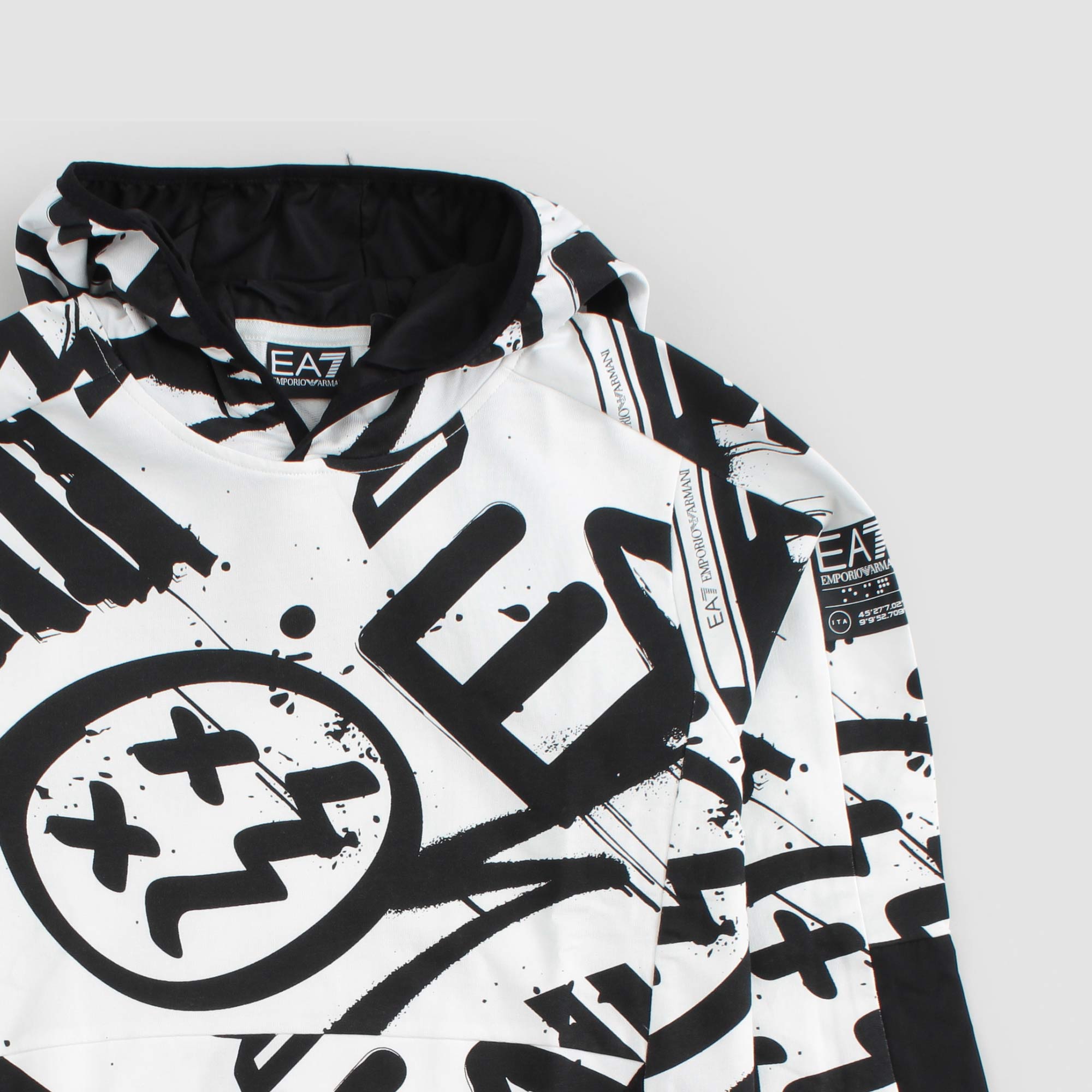 Felpa Bianca E Nera Firmata EA7 - annameglio.com abbigliamento moda