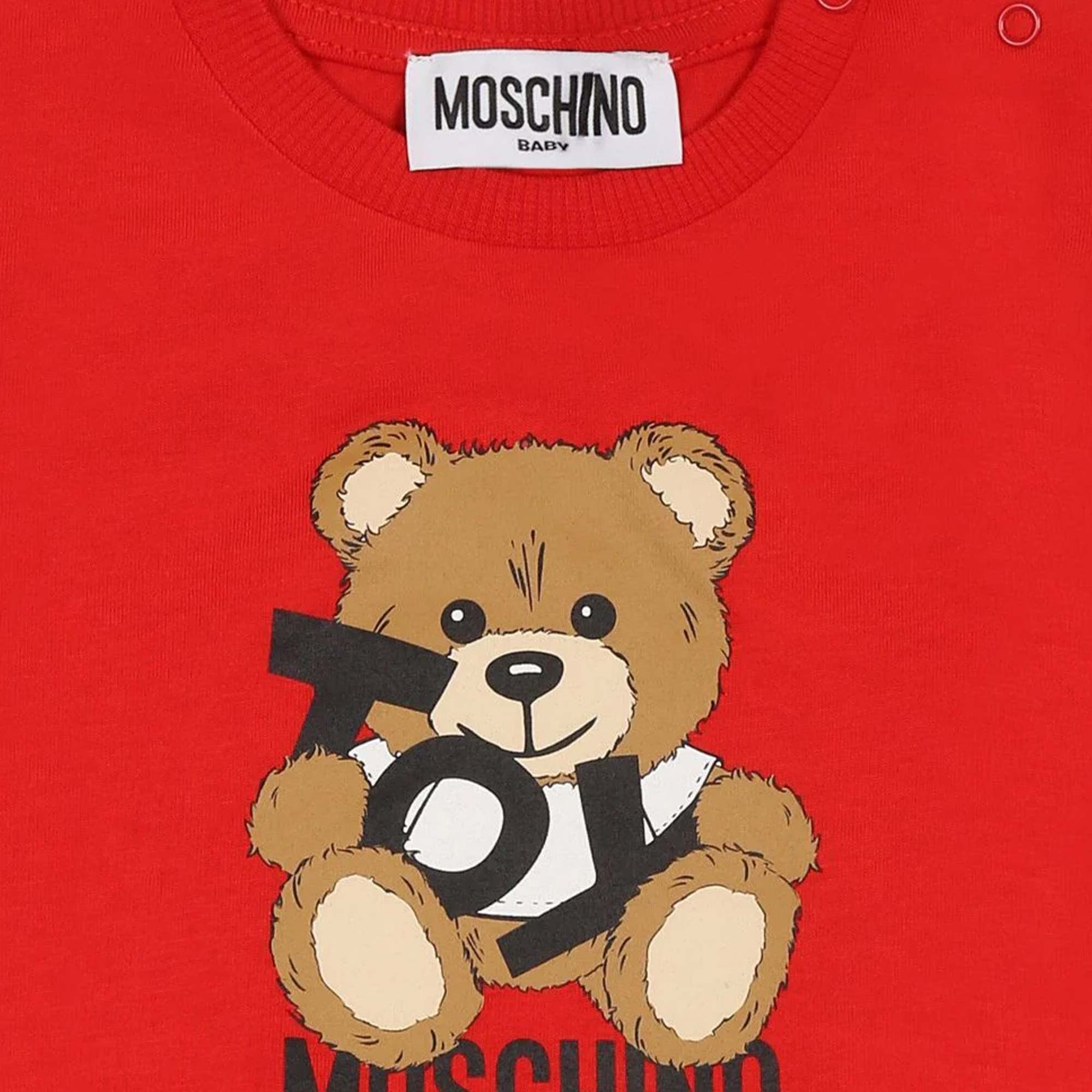 T-Shirt Rossa Firmata Moschino - annameglio.com abbigliamento moda