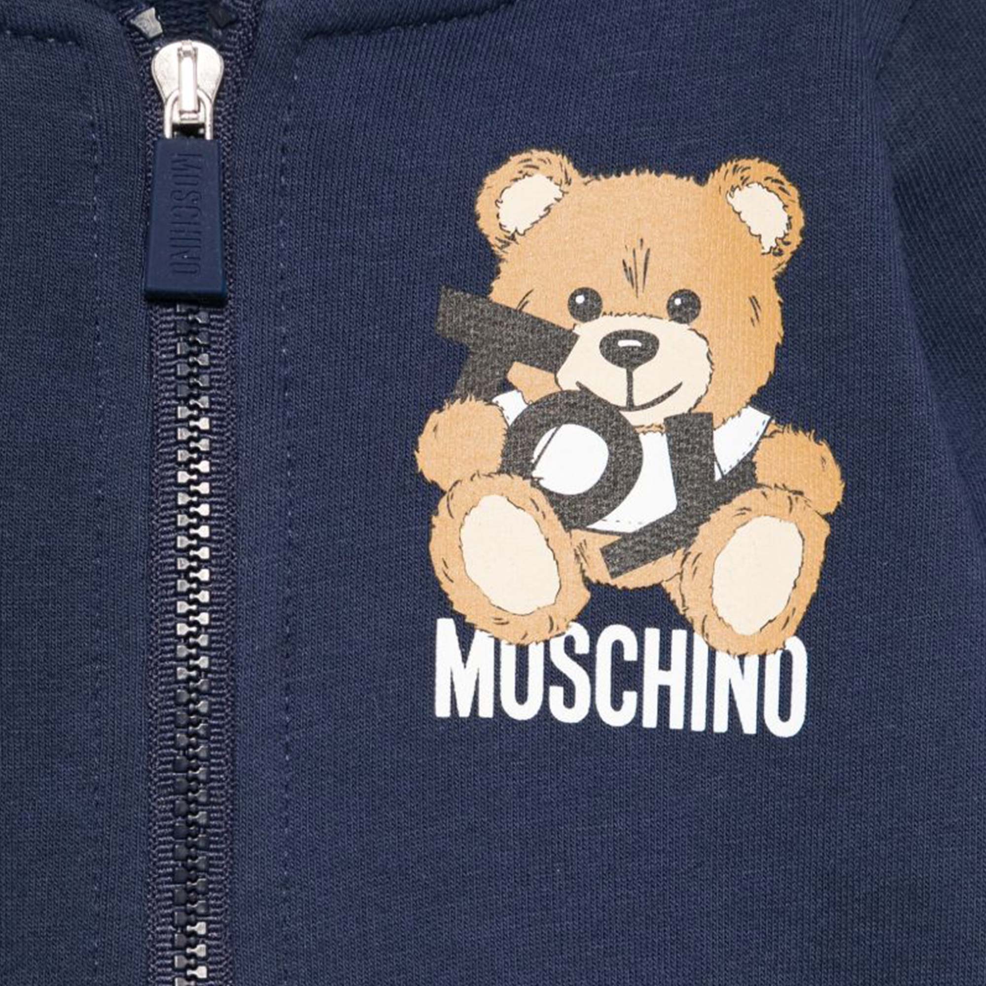 Felpa Blu Con Cappuccio Firmata MOSCHINO - annameglio.com abbigliamento moda