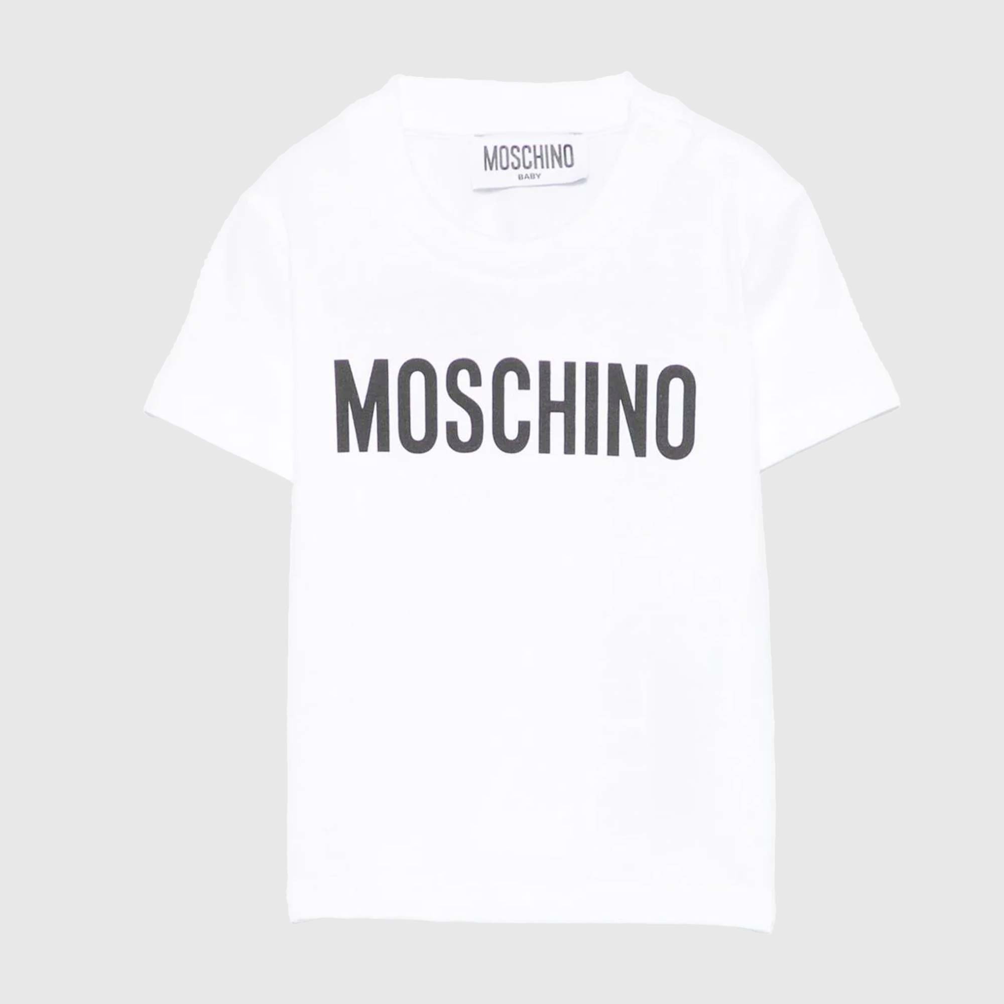 T-shirt Bianca New Born Firmata MOSCHINO - annameglio.com abbigliamento moda