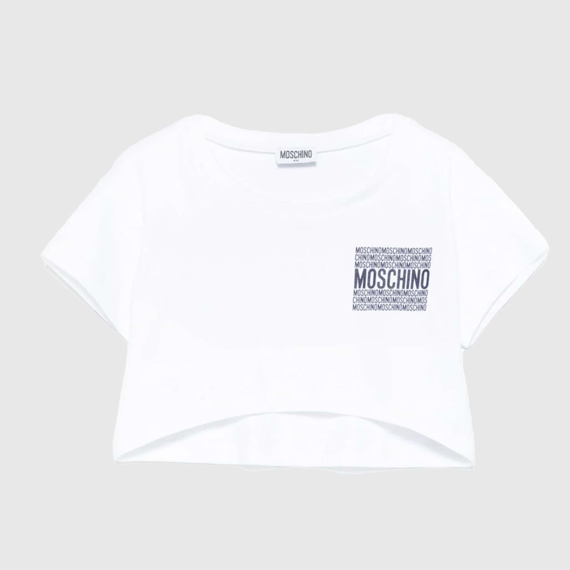 T-shirt Bianca Con Logo Firmata MOSCHINO - annameglio.com abbigliamento moda