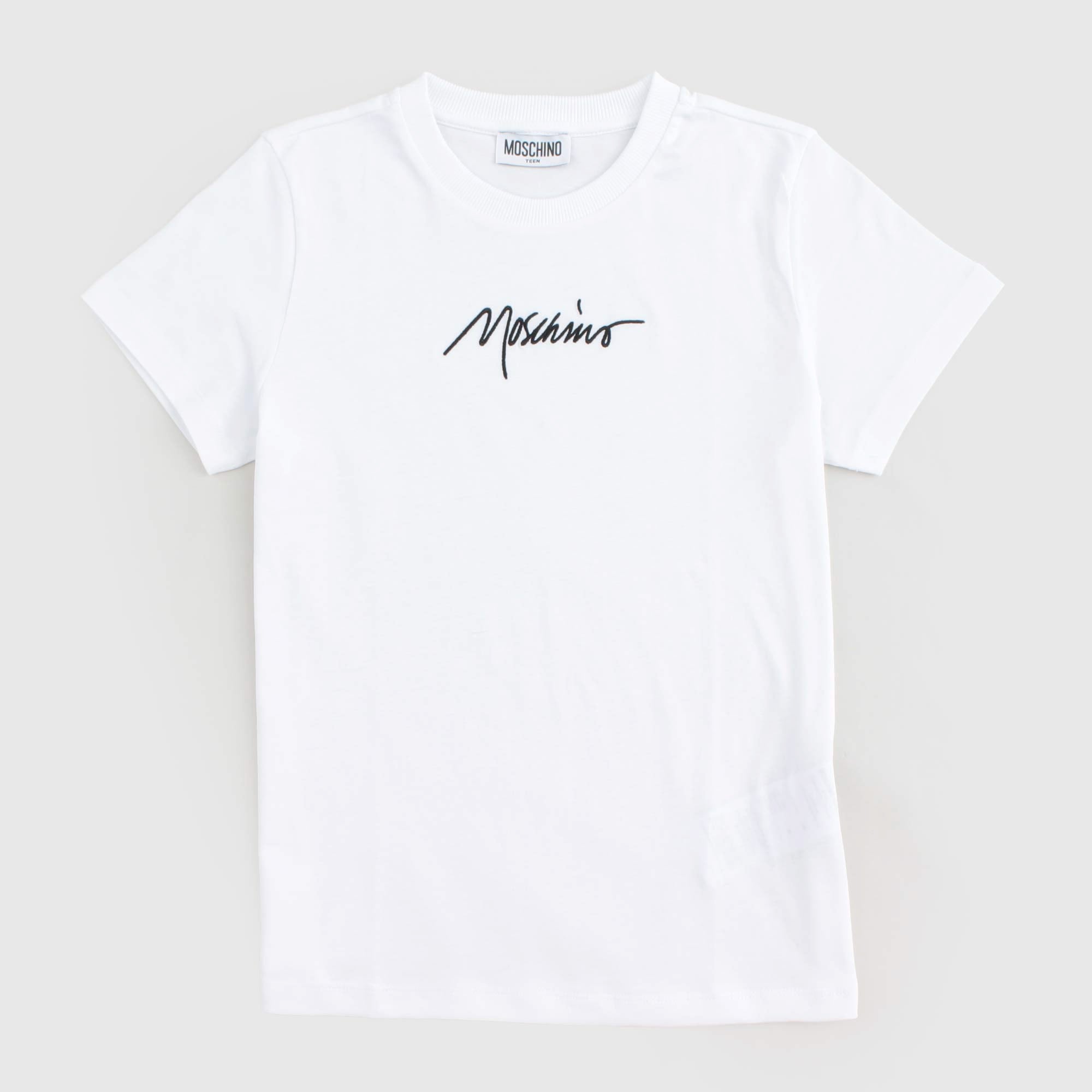 T-shirt Bianca Con Scritta Firmata MOSCHINO - annameglio.com abbigliamento moda