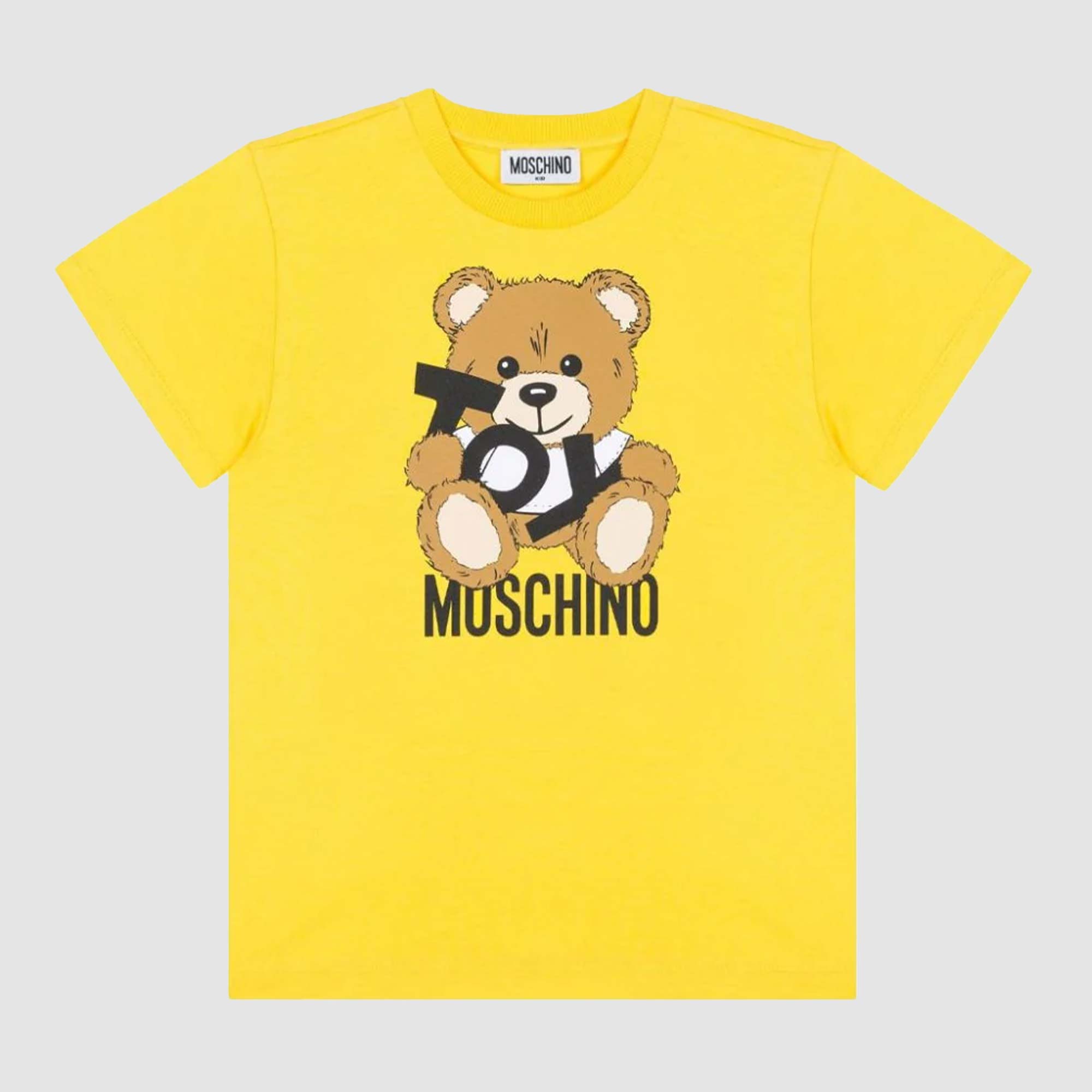T-shirt Gialla Firmata MOSCHINO - annameglio.com abbigliamento moda