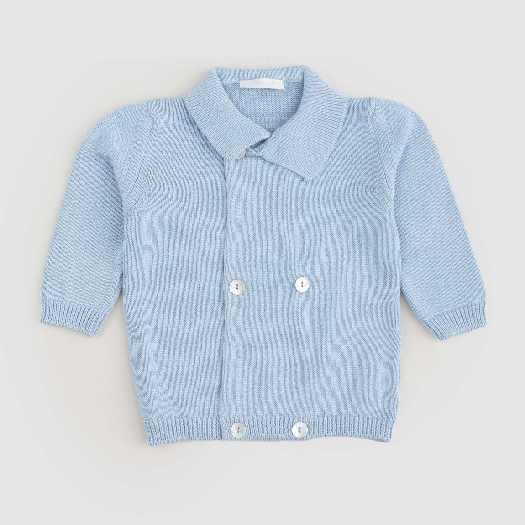 Cardigan Doppio Petto Celeste Firmato COCCODE' - annameglio.com abbigliamento moda
