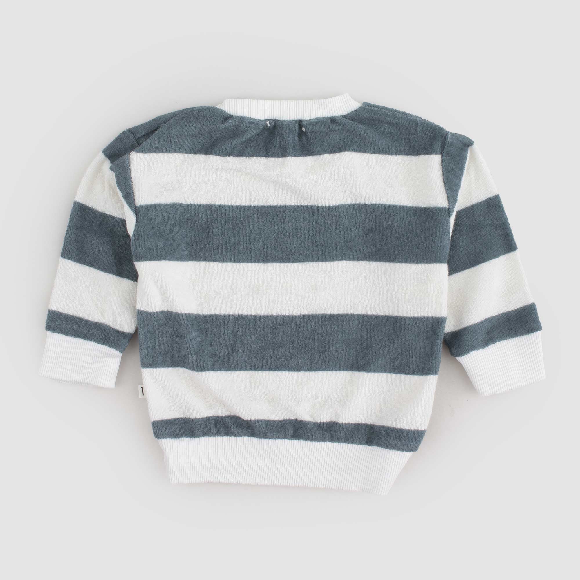 Maglia in ciniglia a righe latte e grigio - annameglio.com abbigliamento moda