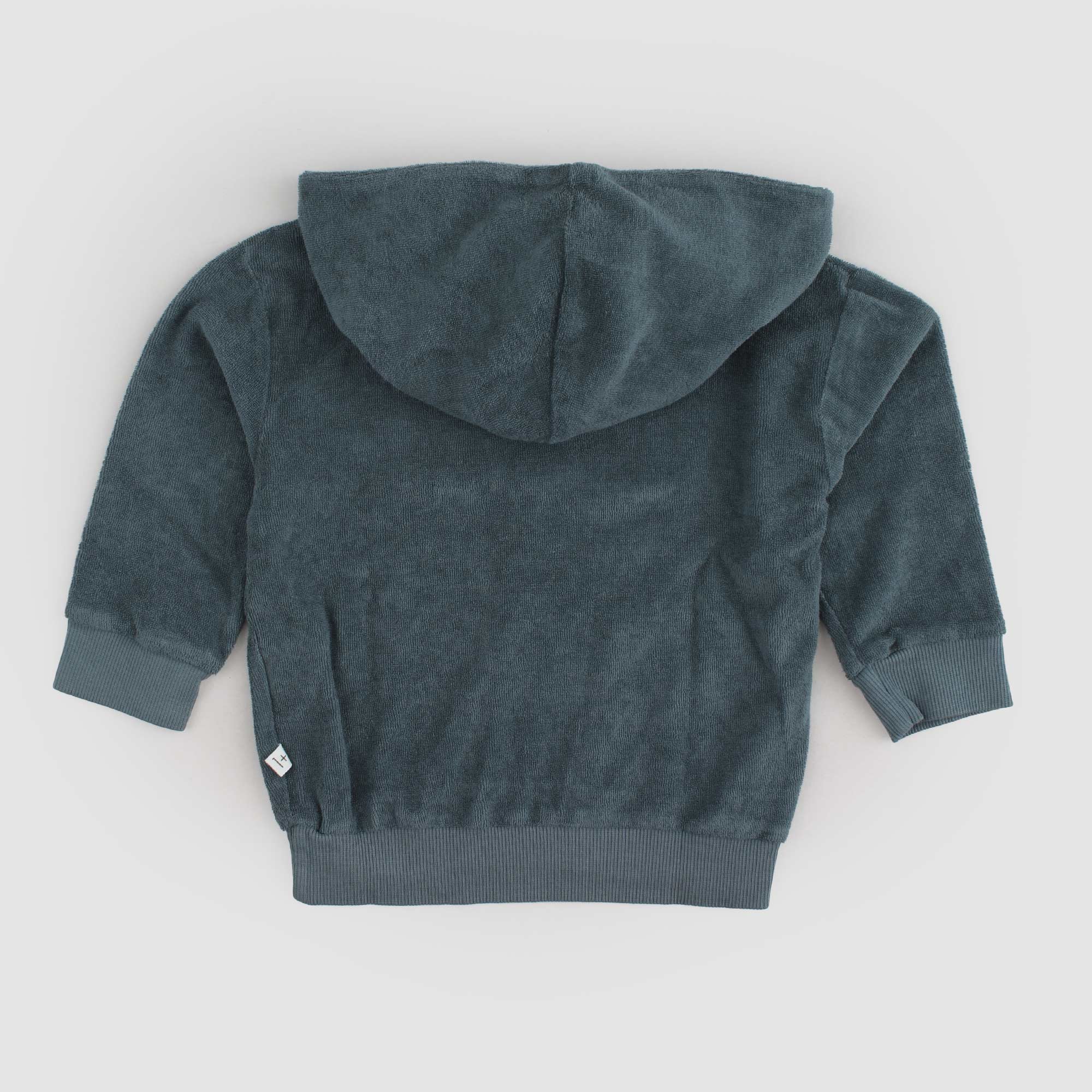 Felpa in ciniglia con cappuccio petrolio - annameglio.com abbigliamento moda