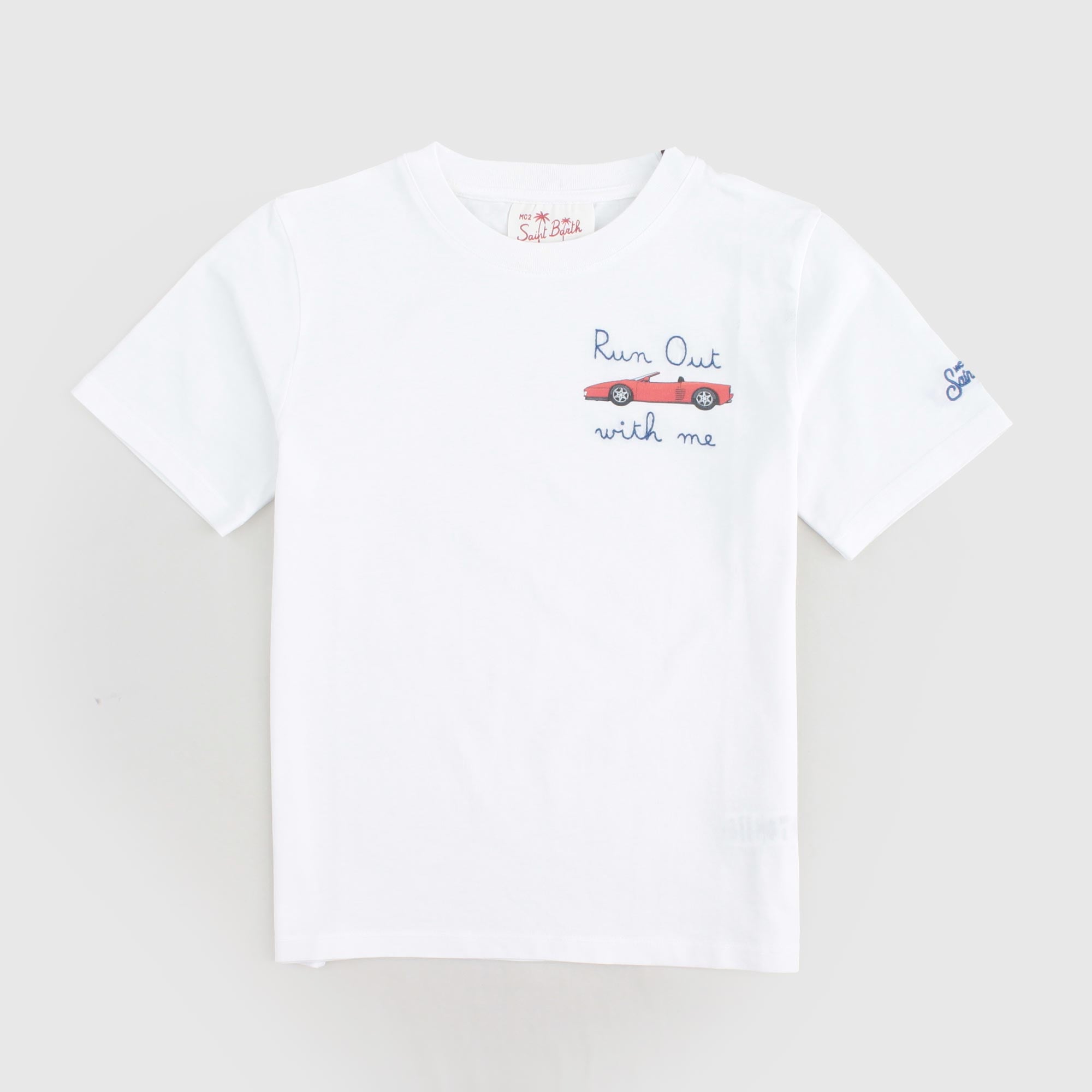 T-shirt Bianca Con Stampa Firmata MC2 SAINT BARTH - annameglio.com abbigliamento moda