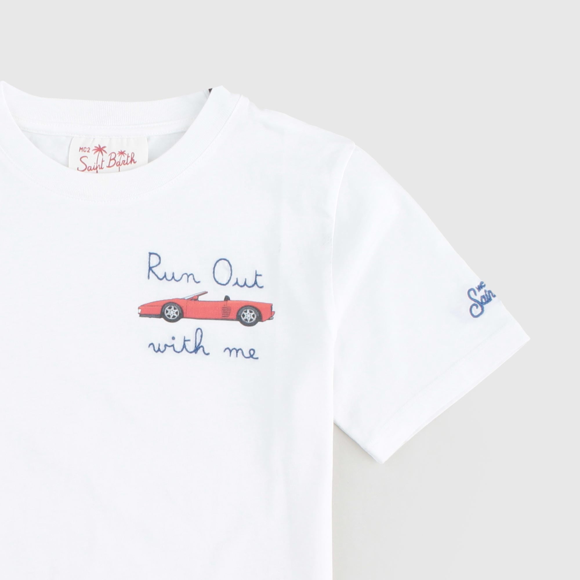 T-shirt Bianca Con Stampa Firmata MC2 SAINT BARTH - annameglio.com abbigliamento moda