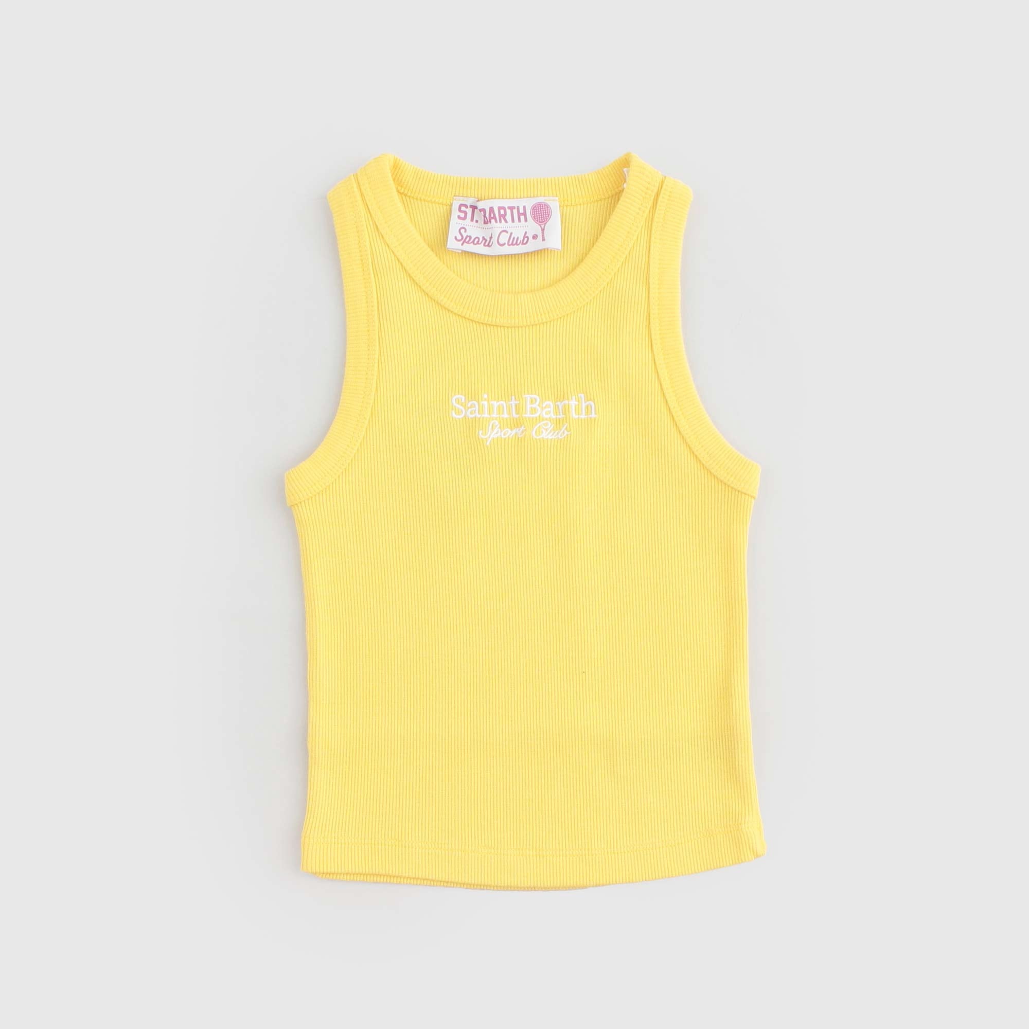 Canottiera Gialla Scritta Firmata MC2 SAINT BARTH - annameglio.com abbigliamento moda