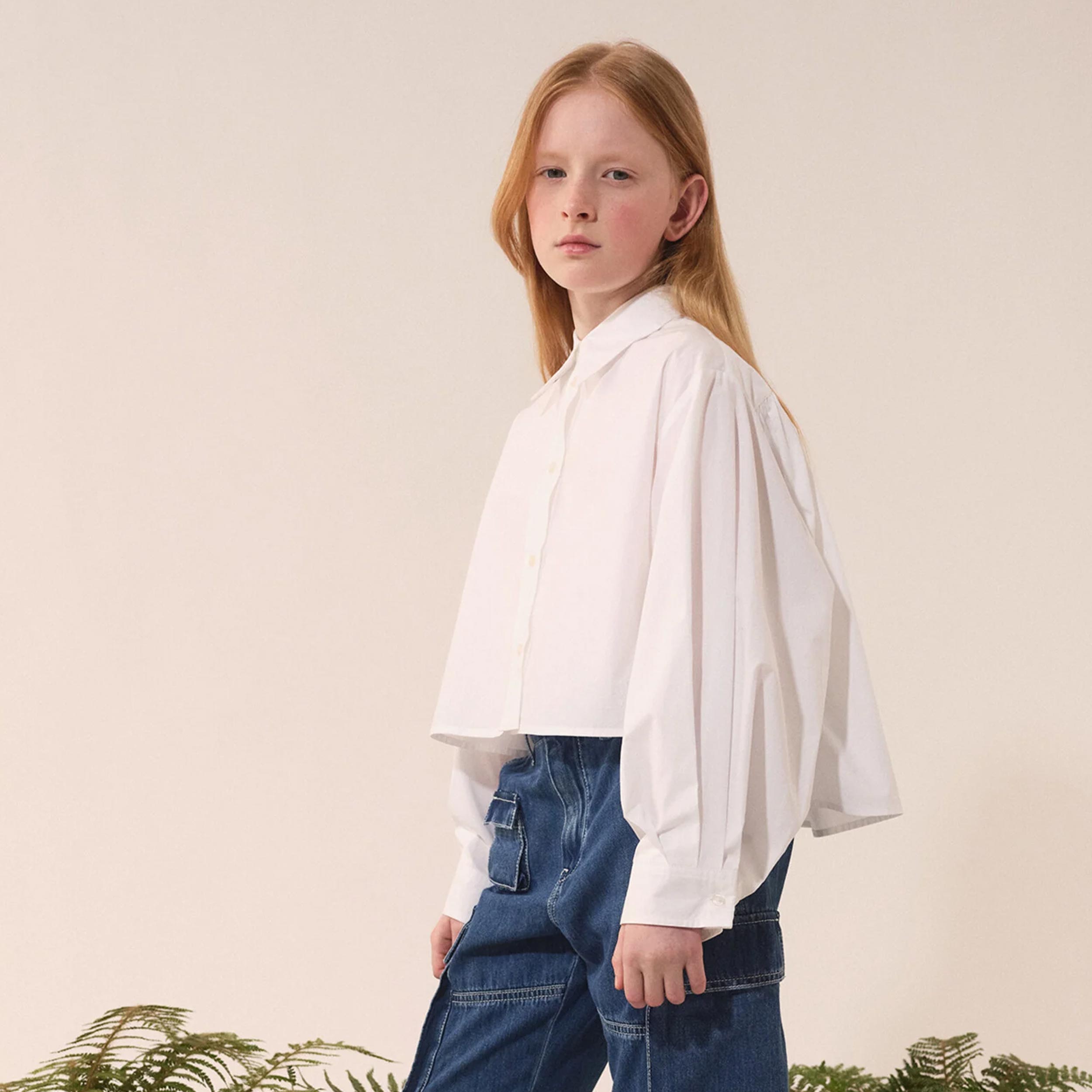 Camicia Cropped In Popeline Firmata MM6 - annameglio.com abbigliamento moda