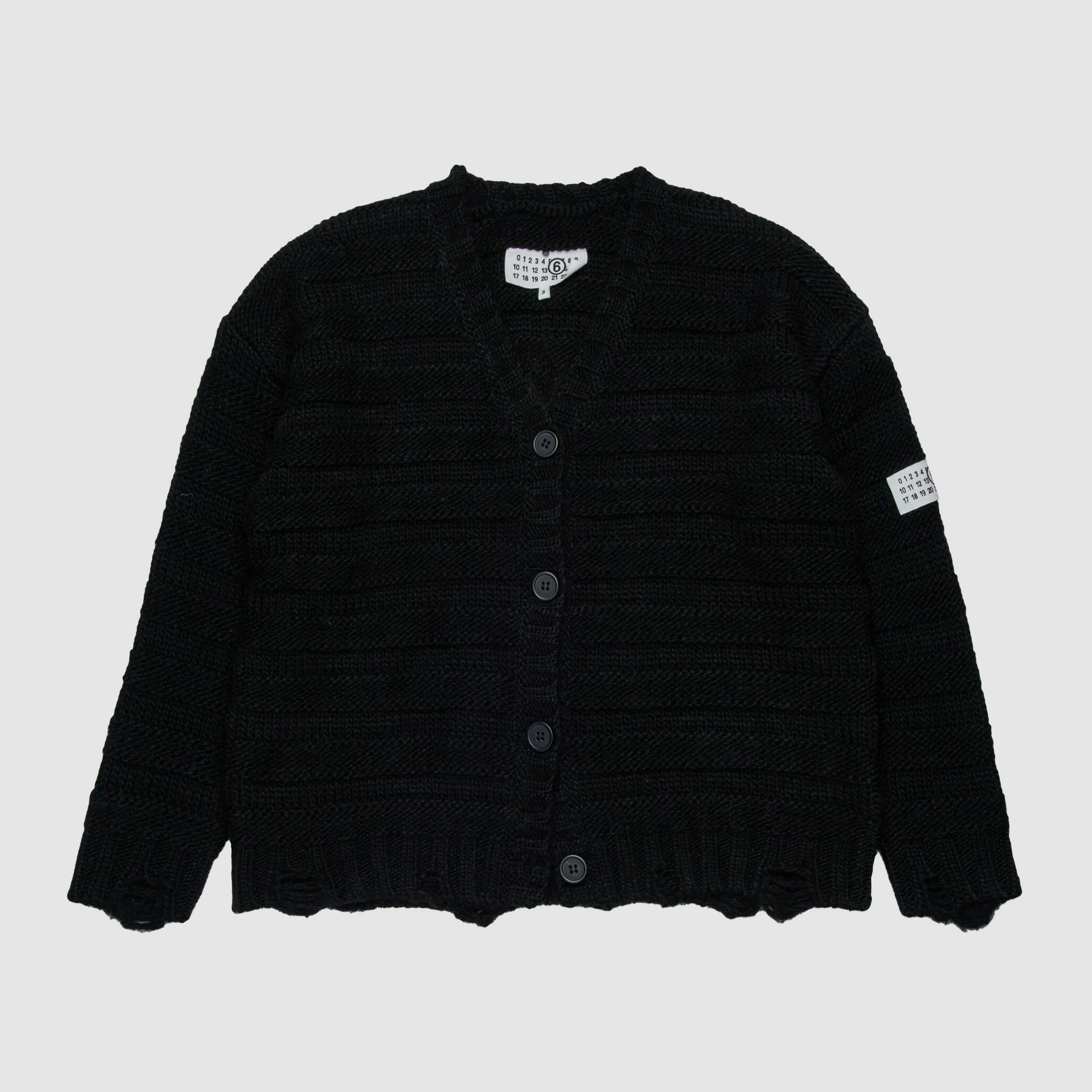 Cardigan A Coste Con Rotture Firmata MM6 - annameglio.com abbigliamento moda