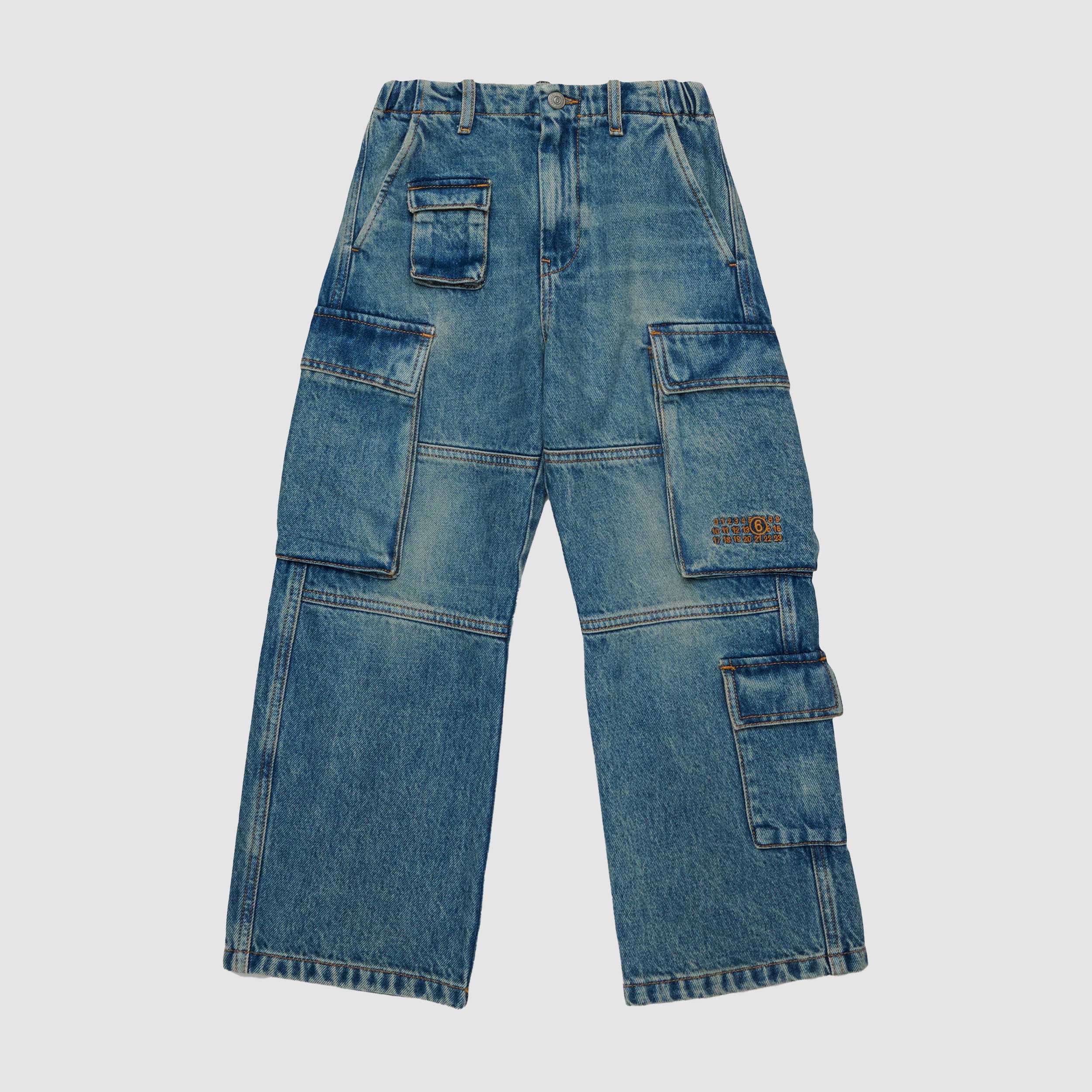 Jeans Cargo Blu Sfumato Firmato MM6 - annameglio.com abbigliamento moda