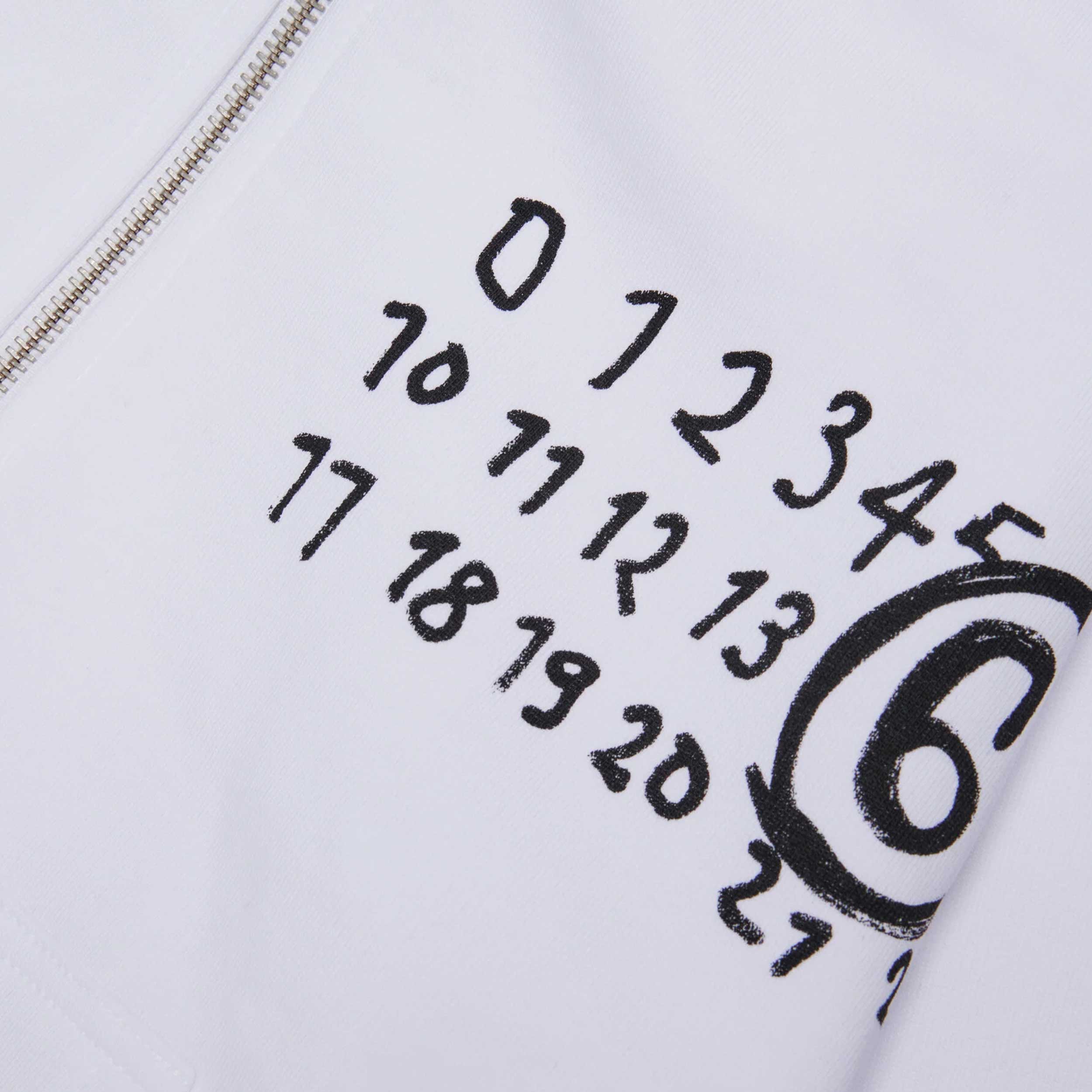 Felpa Bianca Con Logo Numeral Firmata Mm6 - annameglio.com abbigliamento moda