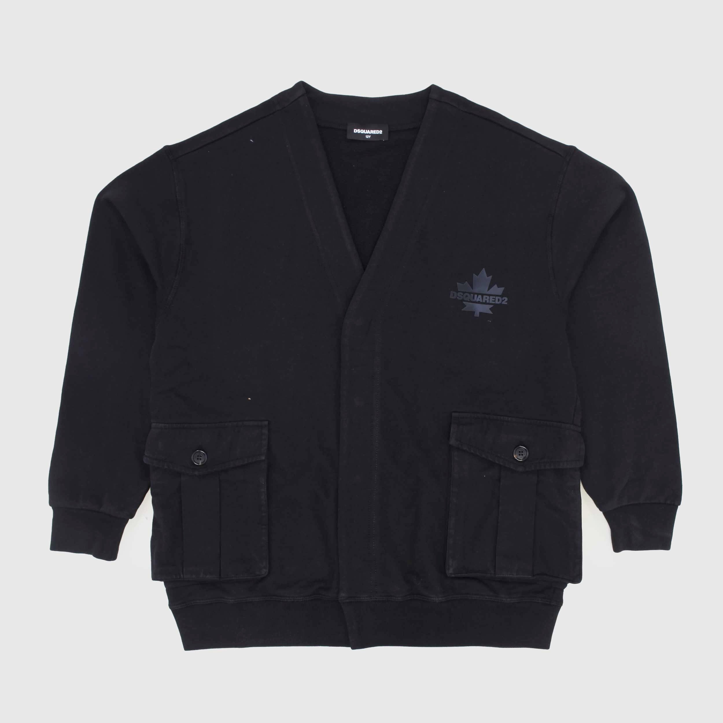 Cardigan Nero Con Logo Firmato DSQUARED2 - annameglio.com abbigliamento moda