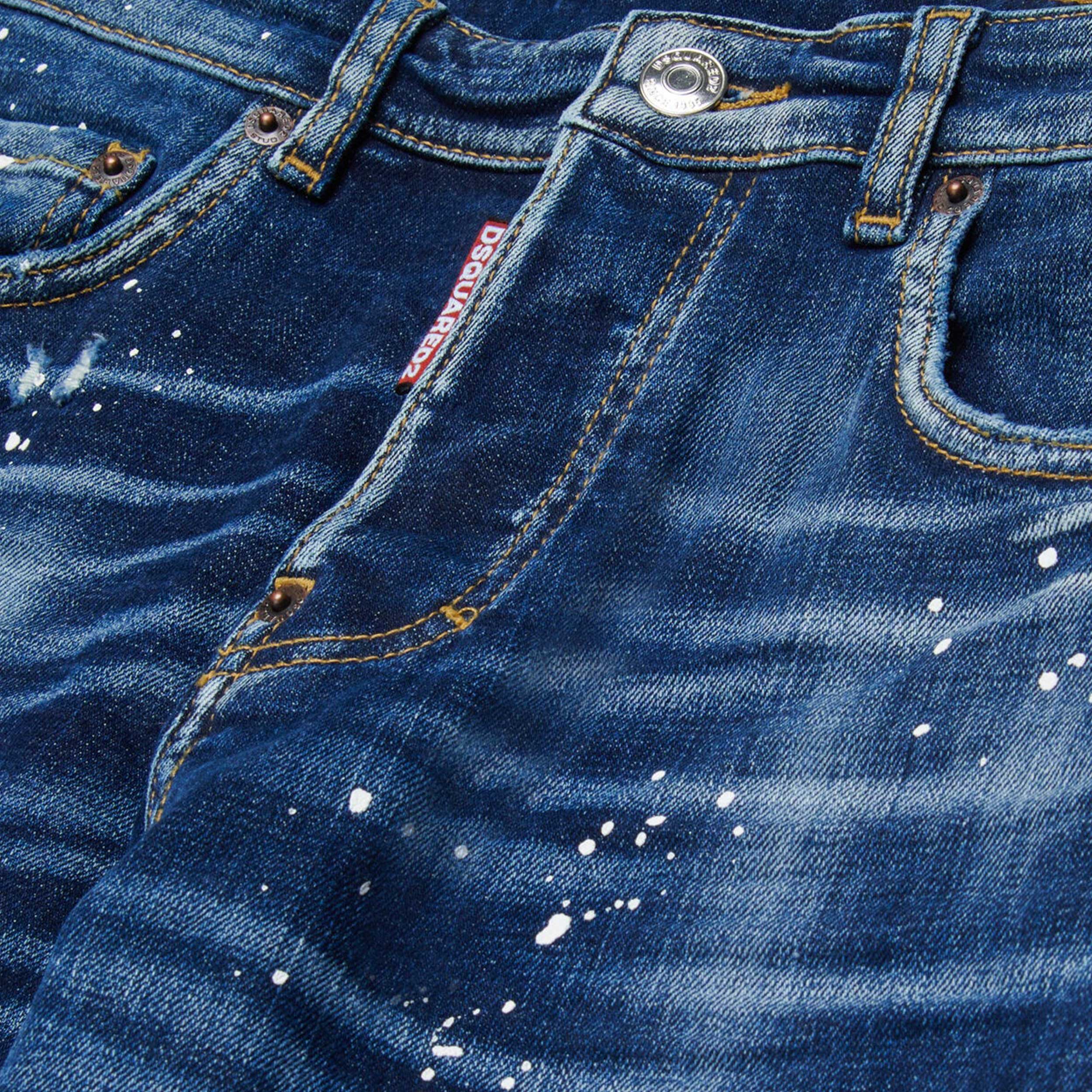 Jeans Blu Con Piccole Macchie Firmato DSQUARED2 - annameglio.com abbigliamento moda