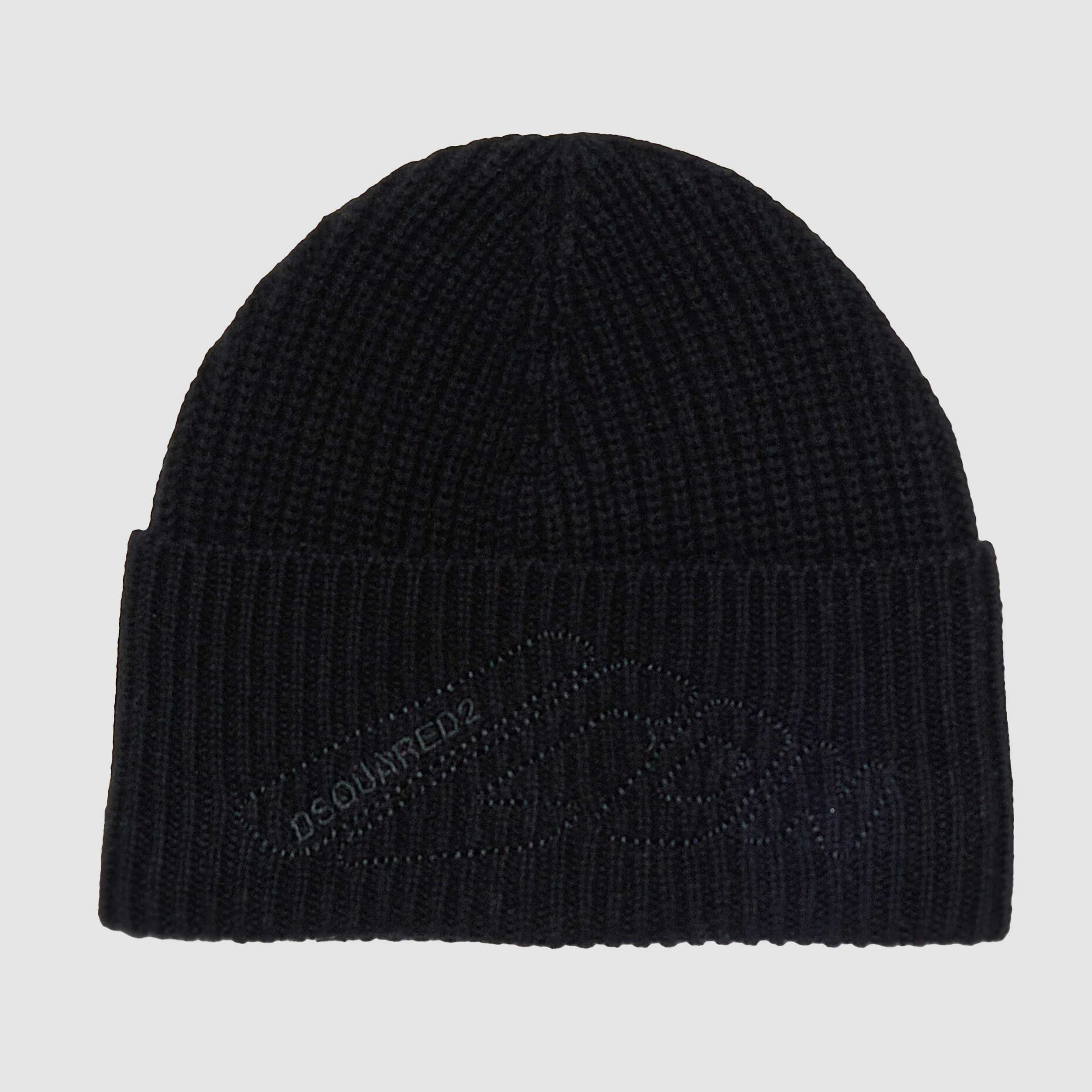 Berretto Beanie Nero Firmato DSQUARED2 - annameglio.com abbigliamento moda