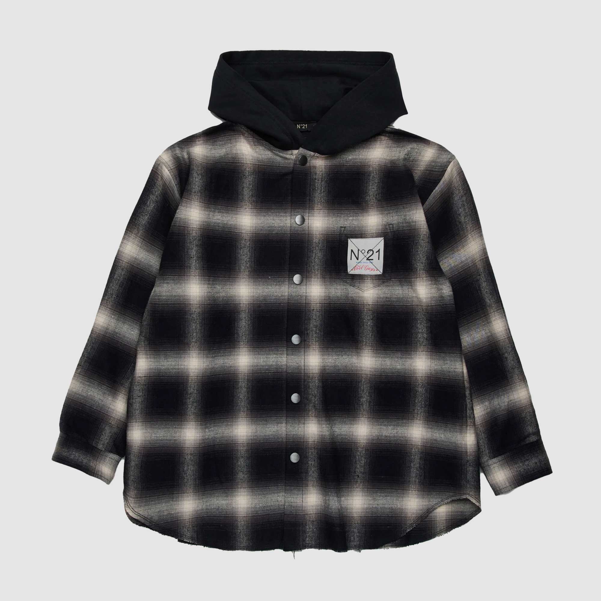 N 21 Signature Black and Grey Checkered Shirt
