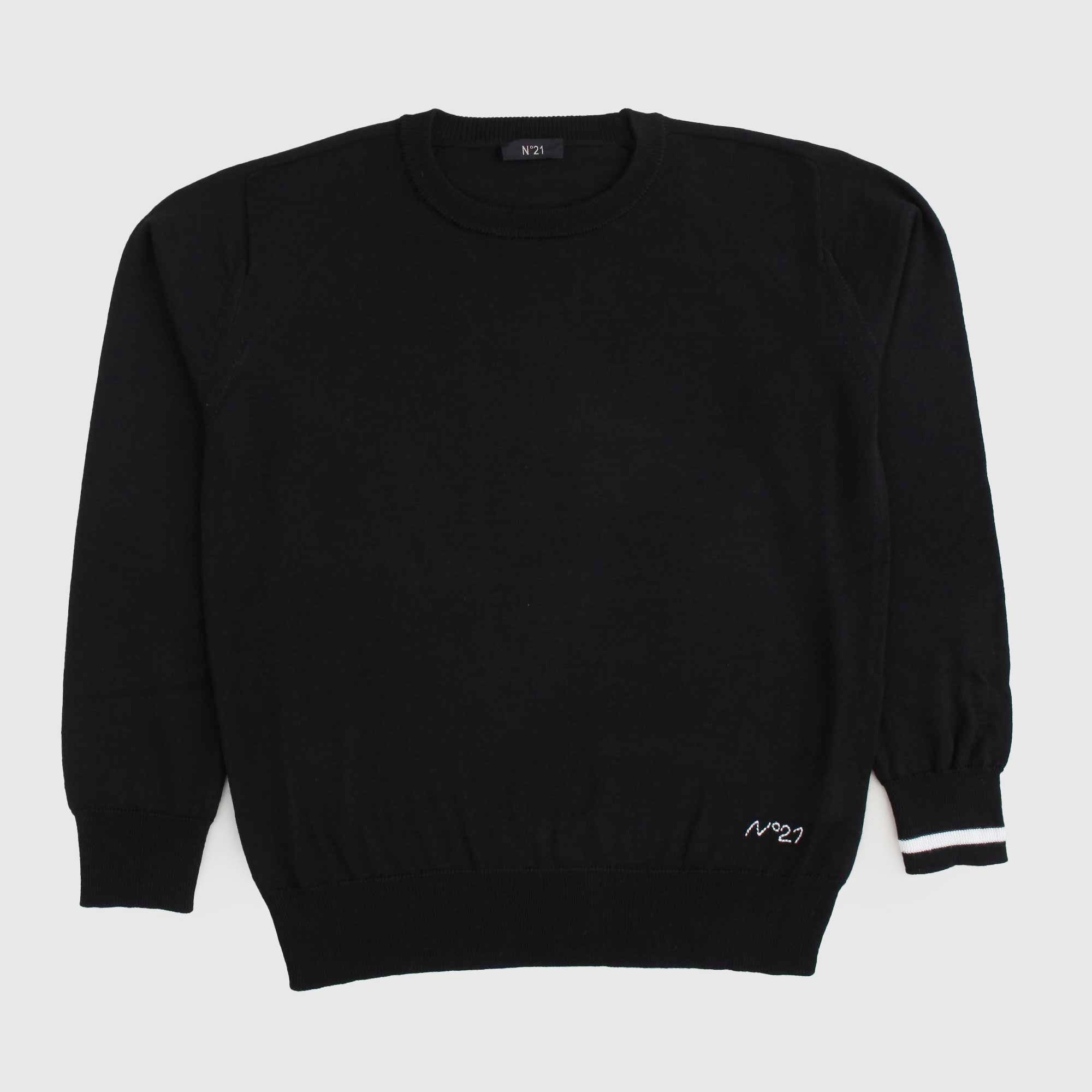 Maglioncino Nero Con Logo Firmato N 21 - annameglio.com abbigliamento moda