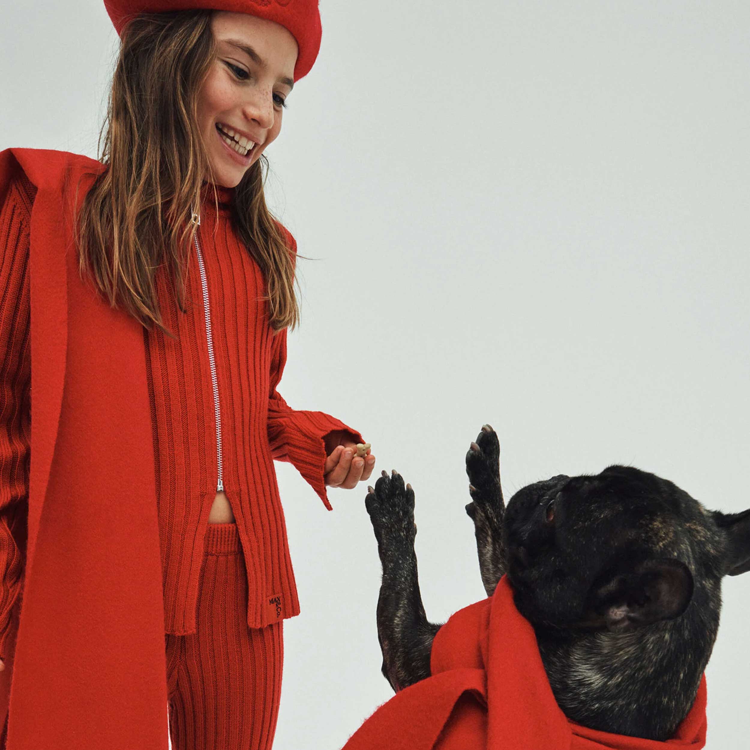 Cardigan Rosso Collo Alto Firmato MAX AND CO - annameglio.com abbigliamento moda