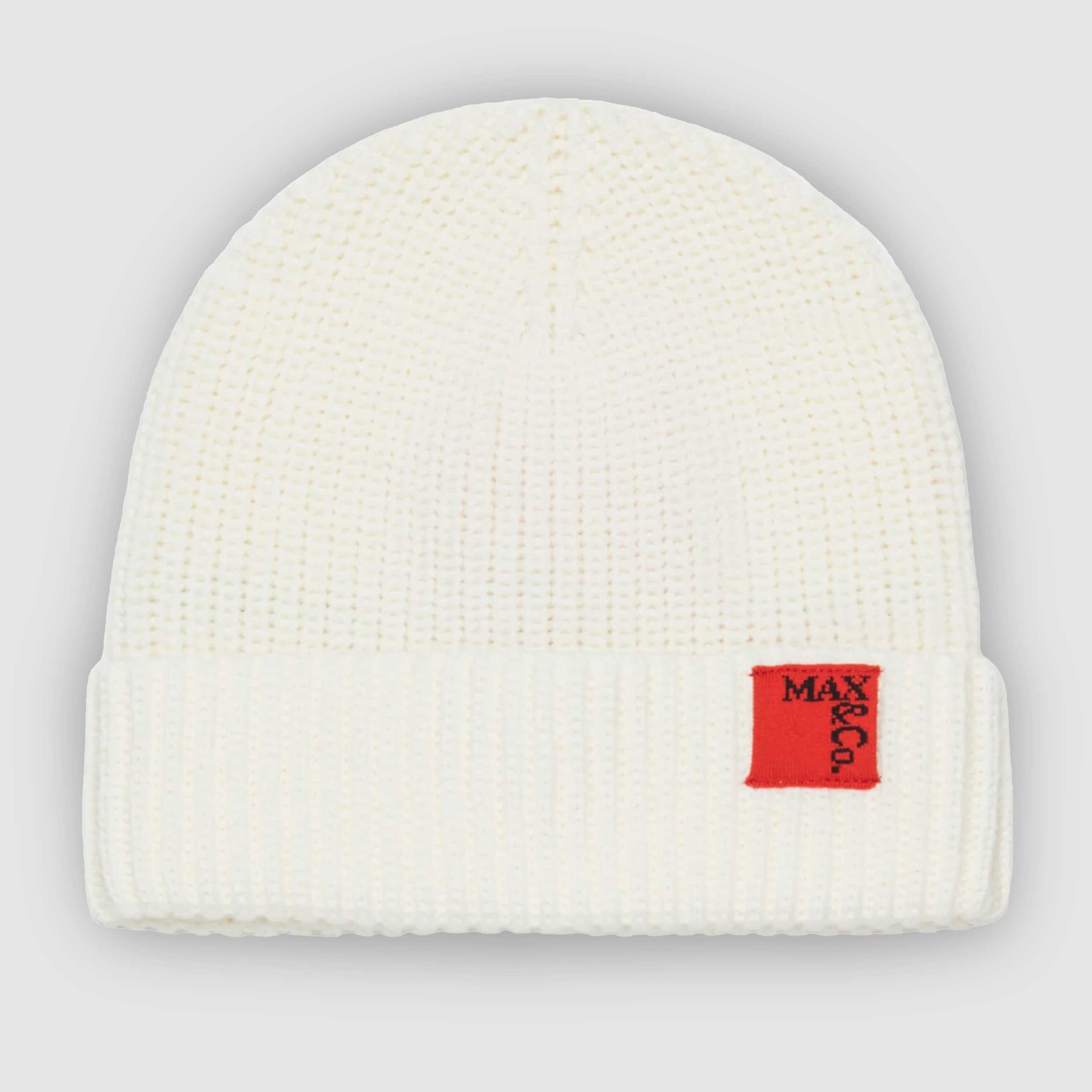 Berretto Beanie Bianco Firmato MAX AND CO - annameglio.com abbigliamento moda