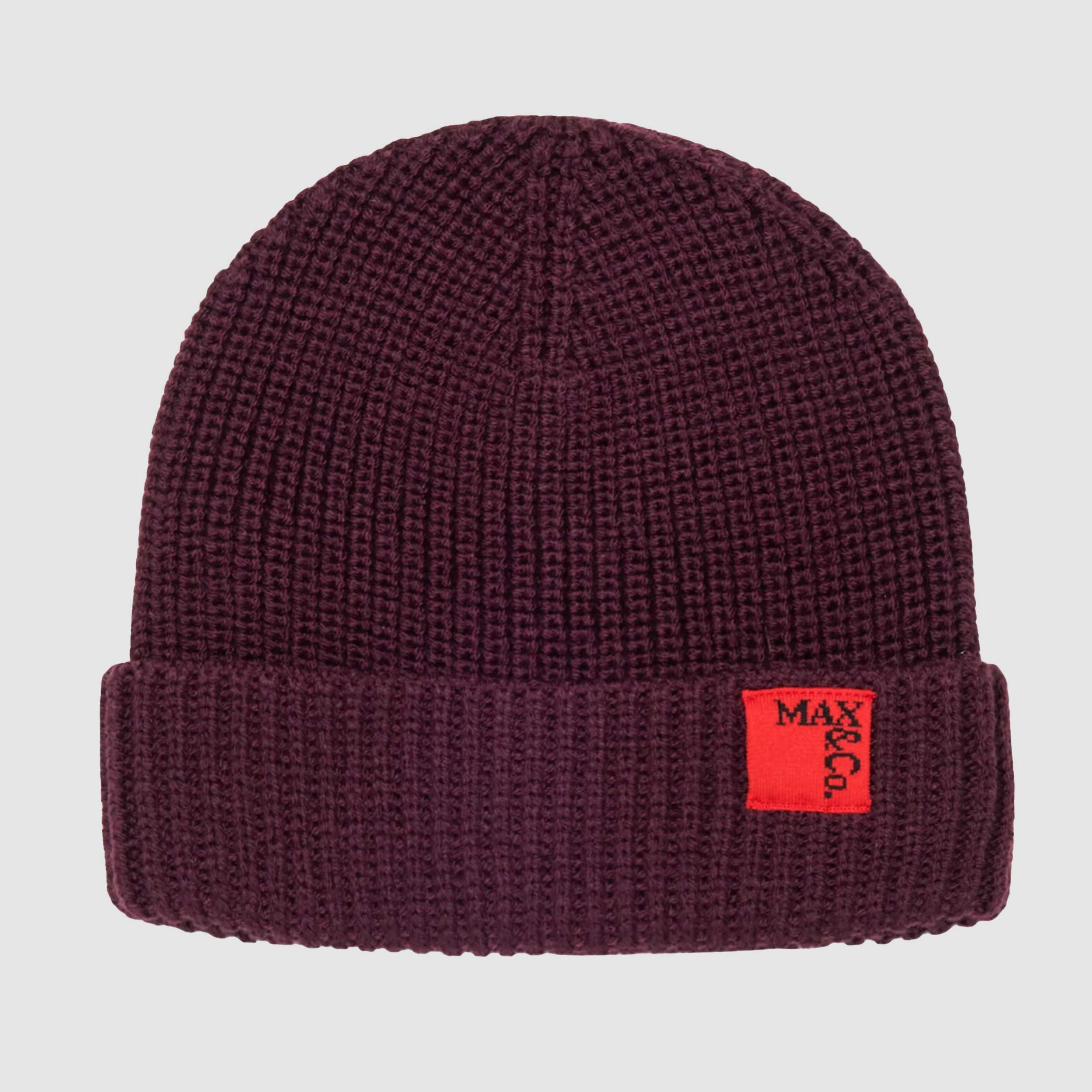Berretto Beanie Bordeaux Firmato MAX AND CO - annameglio.com abbigliamento moda