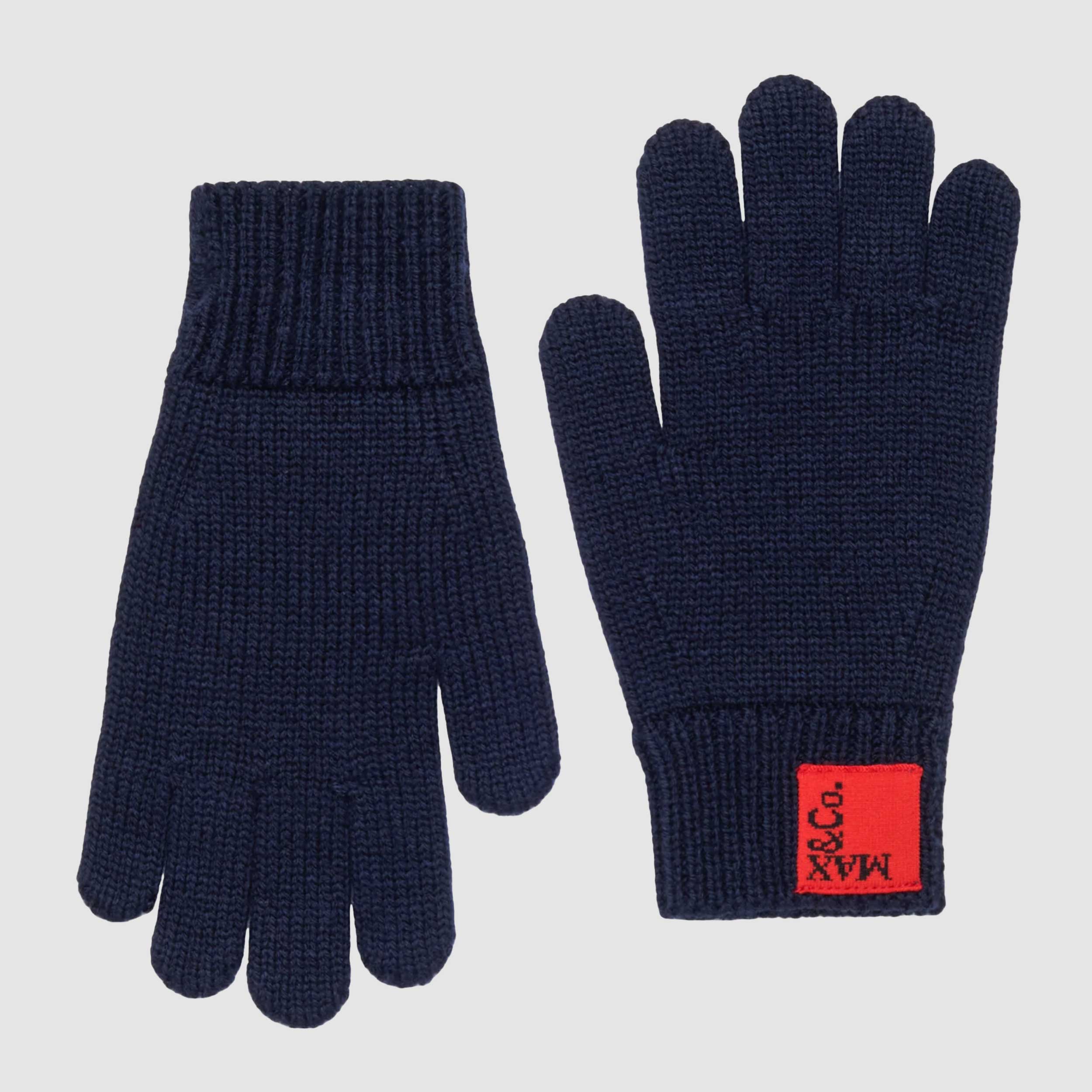 Guanti In Misto Lana Blu Firmati MAX AND CO - annameglio.com abbigliamento moda