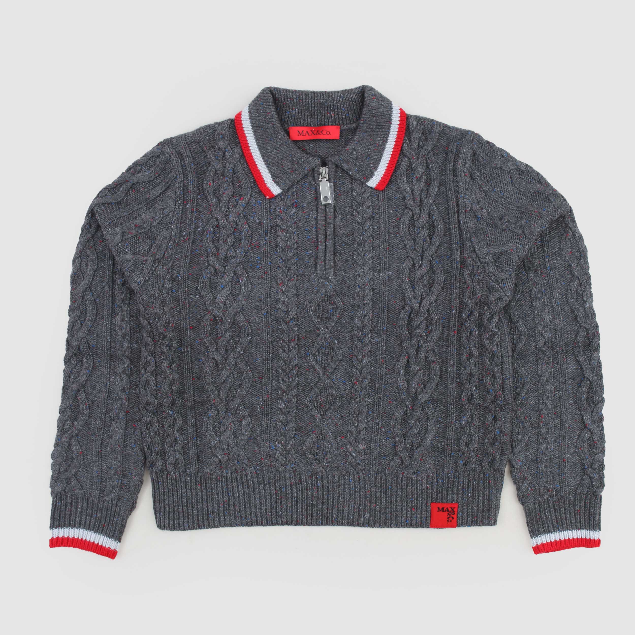 Maglioncino Grigio E Dettagli Rossi By MAX AND CO - annameglio.com abbigliamento moda