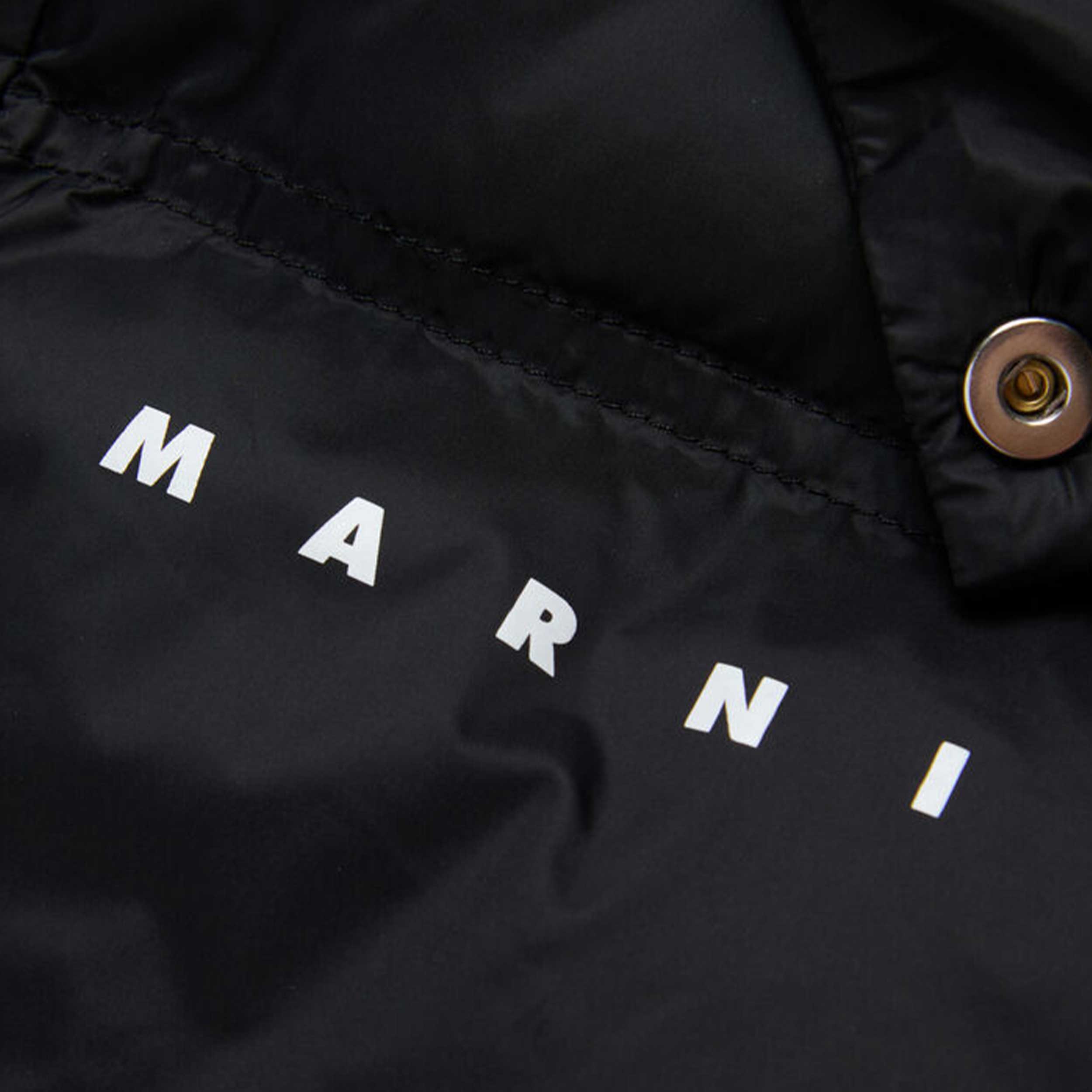 Gilet In Nylon Nero Con Stampa Firmato MARNI - annameglio.com abbigliamento moda